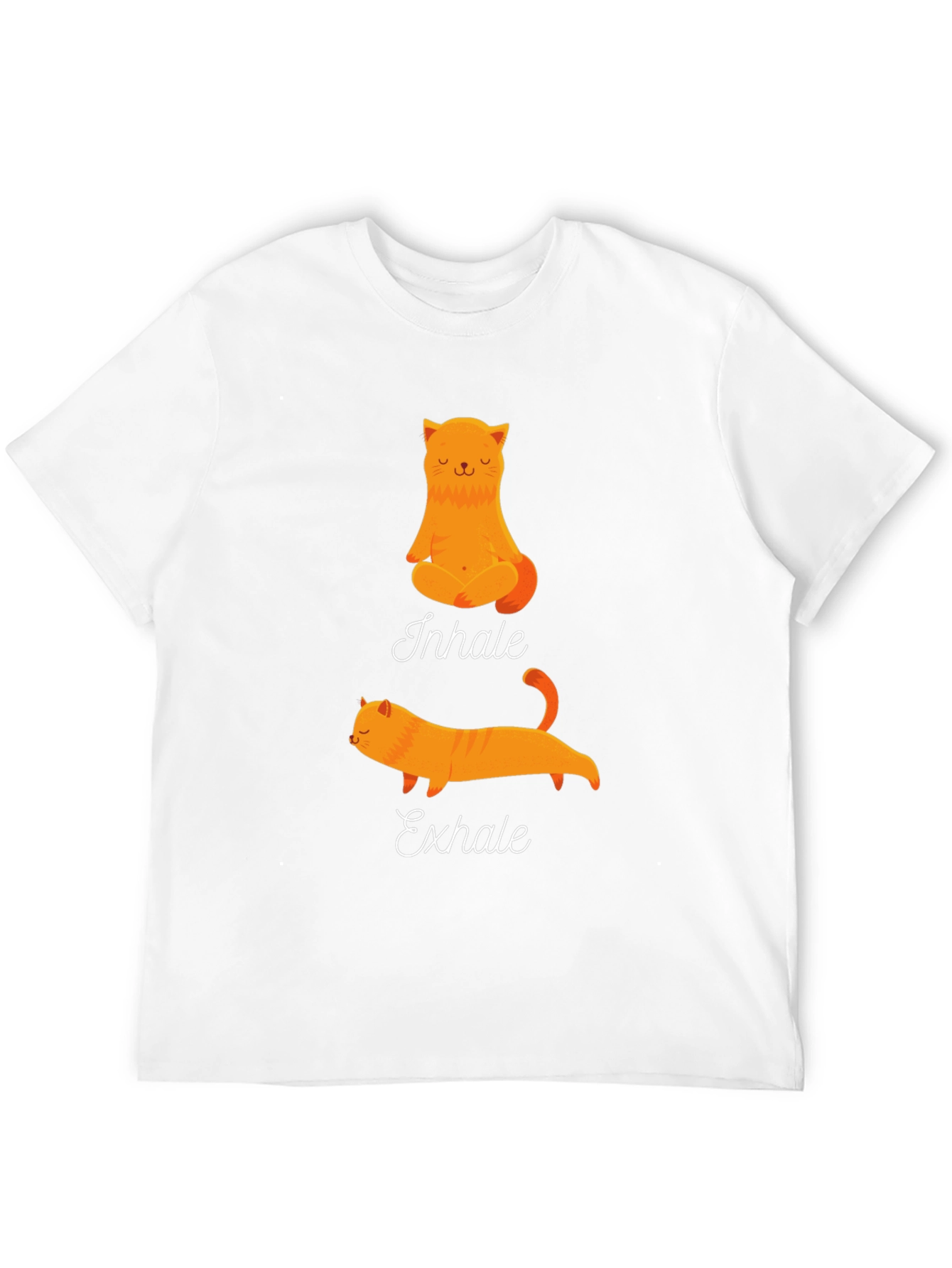 Yoga Cat Inhale Exhale Black T-Shirt