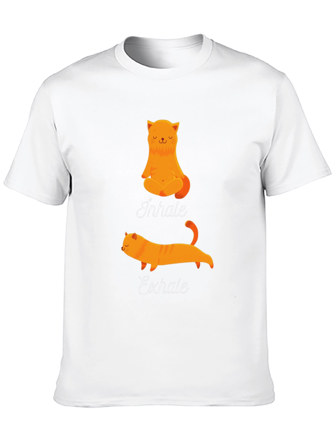 Yoga Cat Inhale Exhale Black T-Shirt
