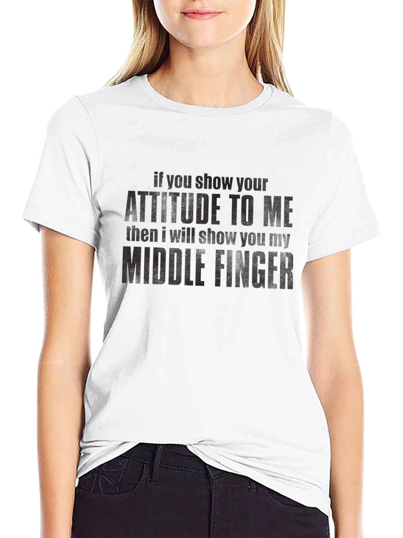 Attitude Middle Finger Graphic T-Shirt