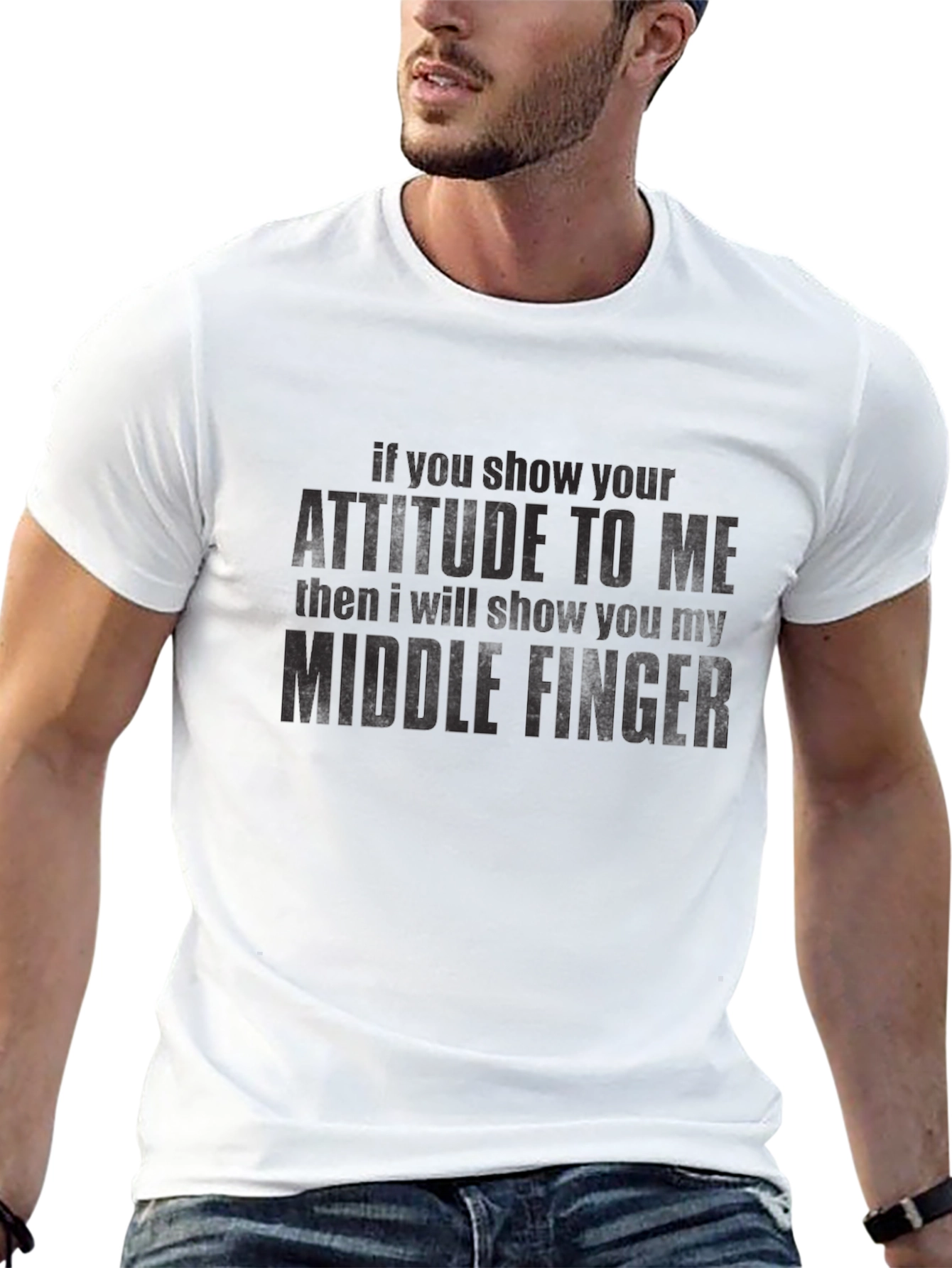 Attitude Middle Finger Graphic T-Shirt