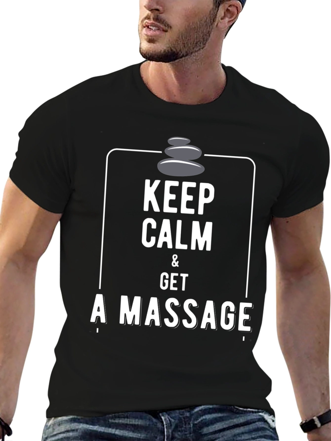 Keep Calm & Get A Massage Black T-Shirt