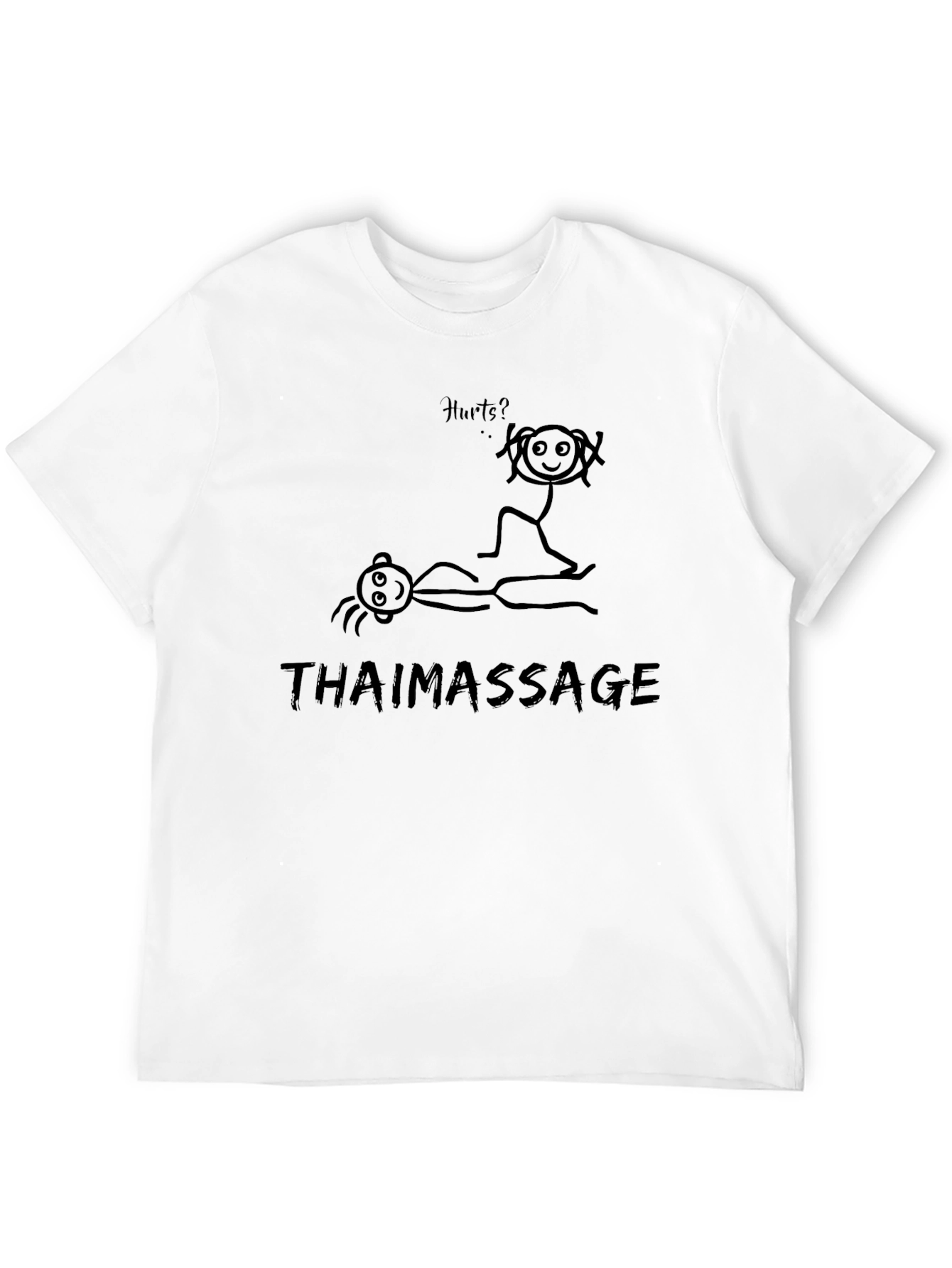 Thai Massage Graphic Tee - Funny Stick Figure Design