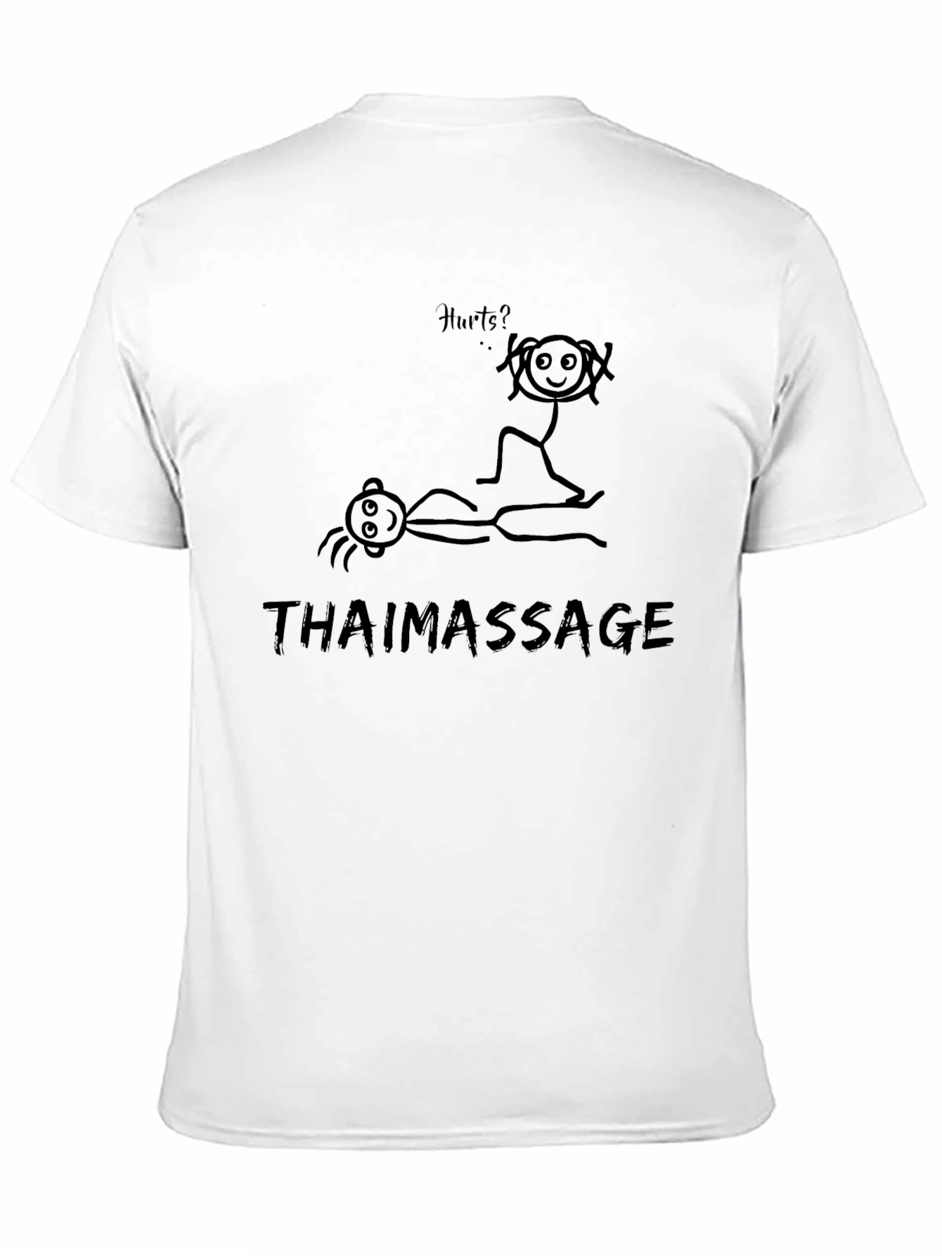 Thai Massage Graphic Tee - Funny Stick Figure Design