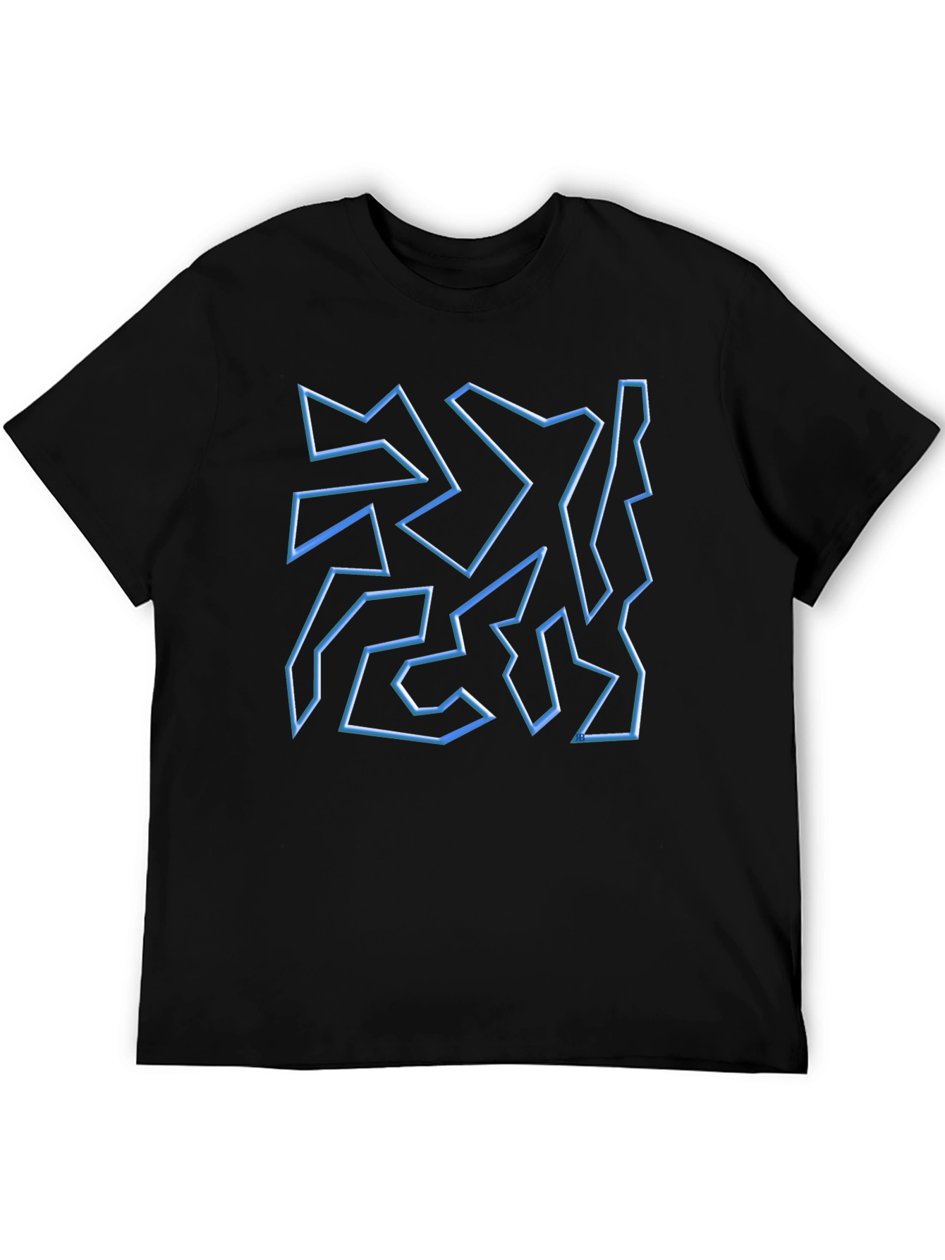 Abstract Geometric T-Shirt - Black