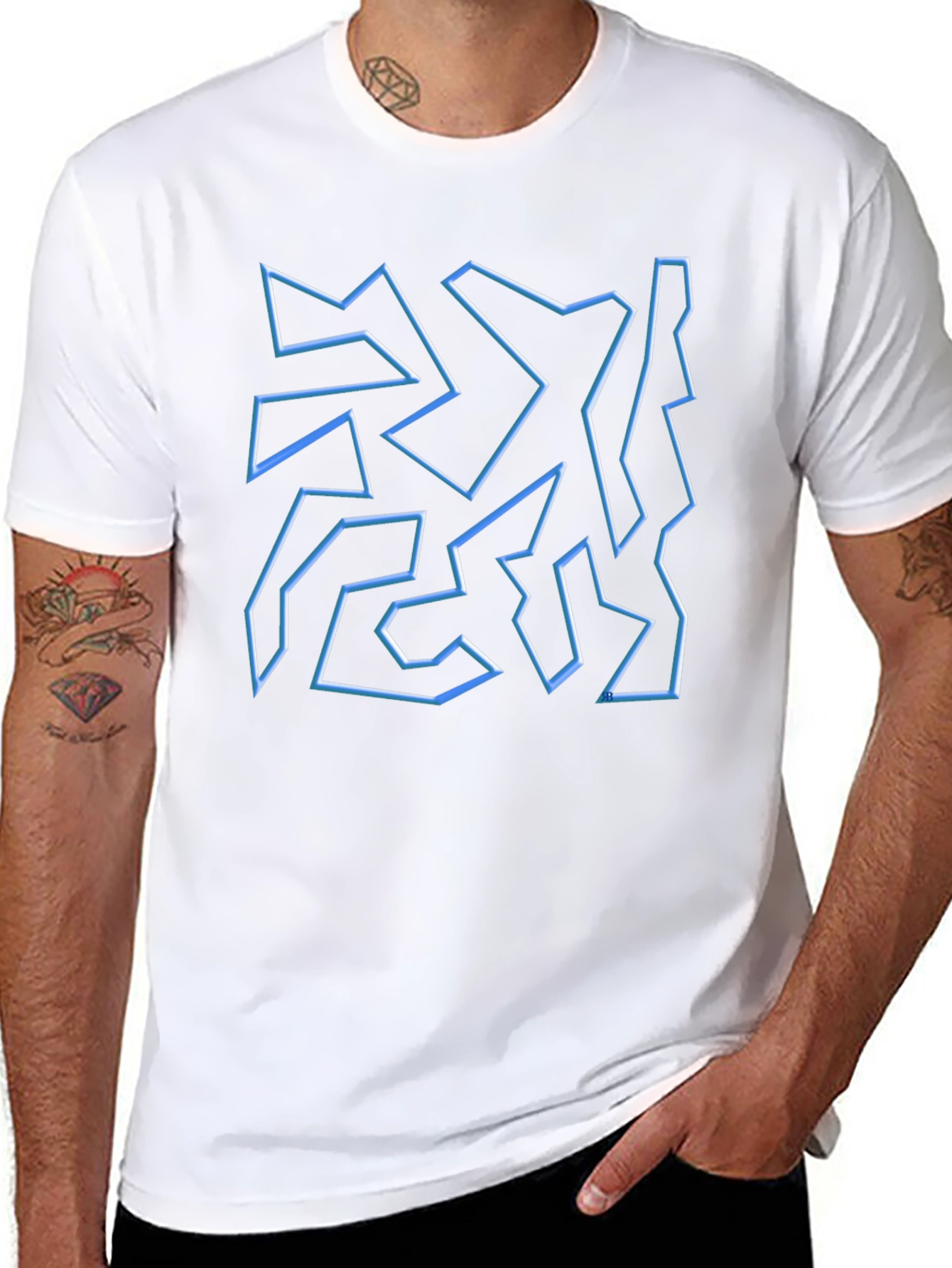 Abstract Geometric T-Shirt - Black