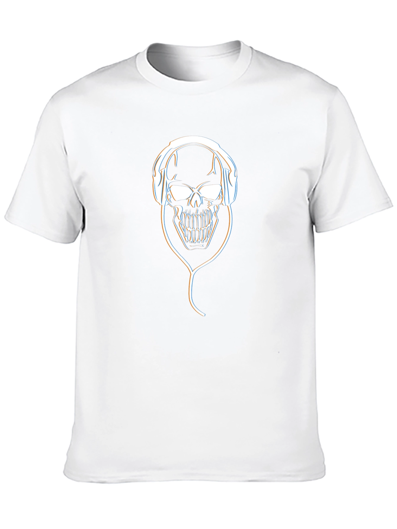 Skull with Headphones Graphic T-Shirt - Black