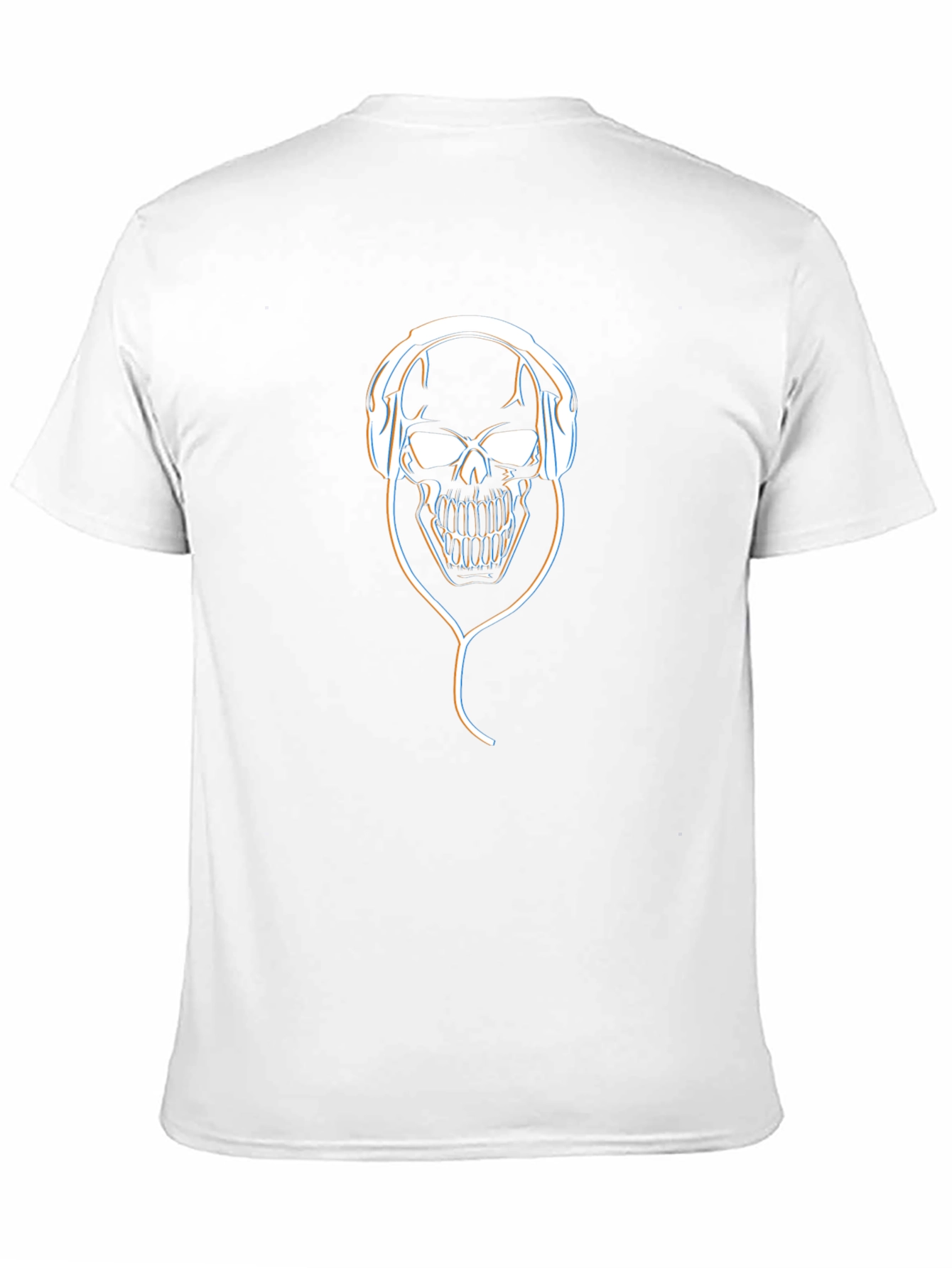 Skull with Headphones Graphic T-Shirt - Black