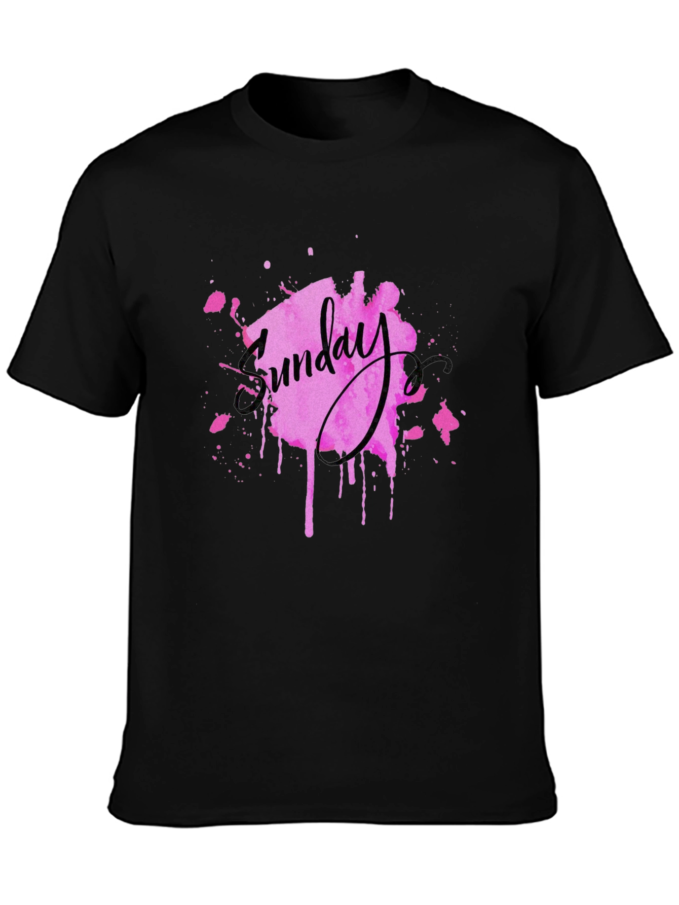 Sunday Pink Splatter Graphic Tee