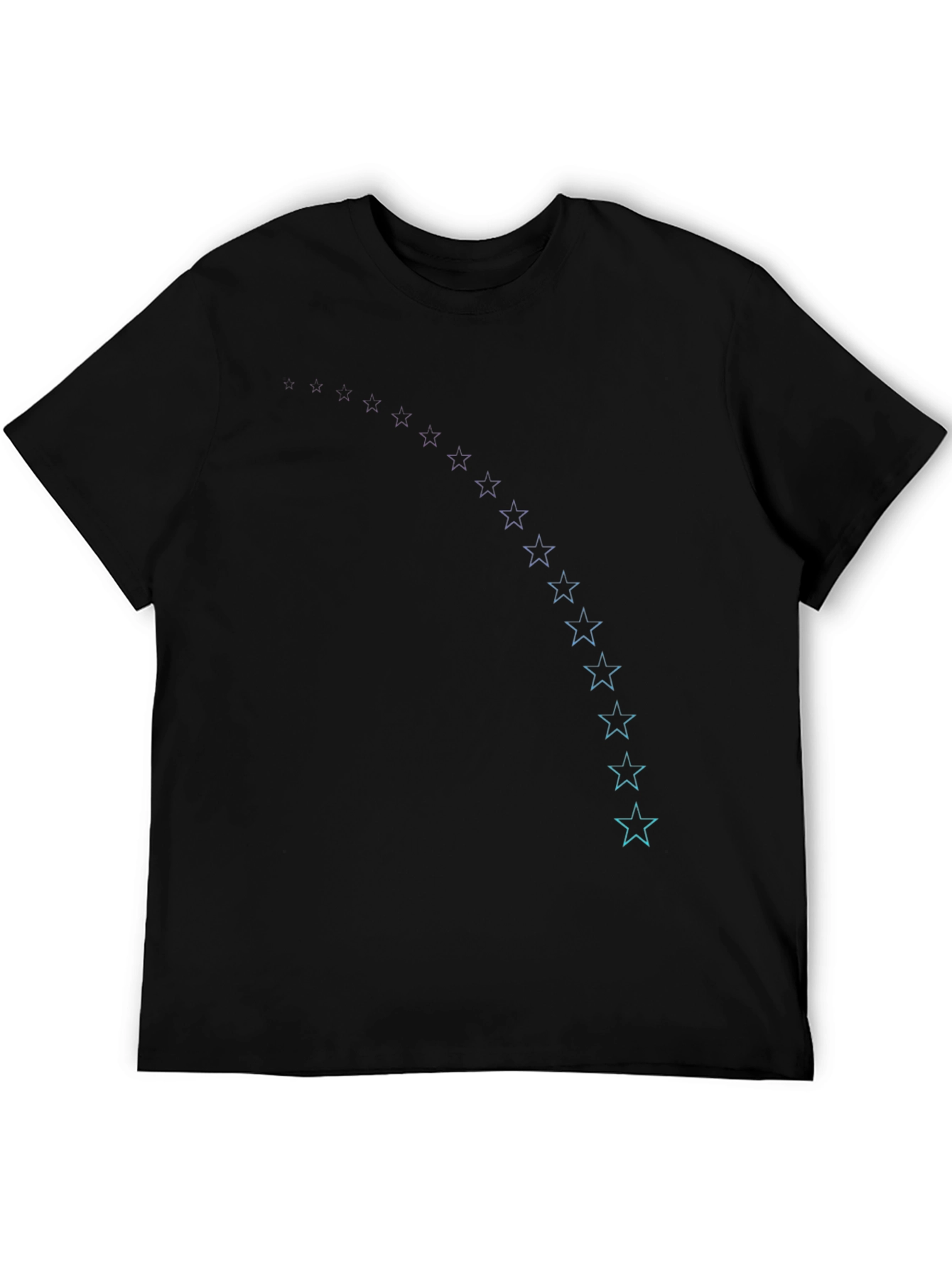 Black T-Shirt with Star Trail Design