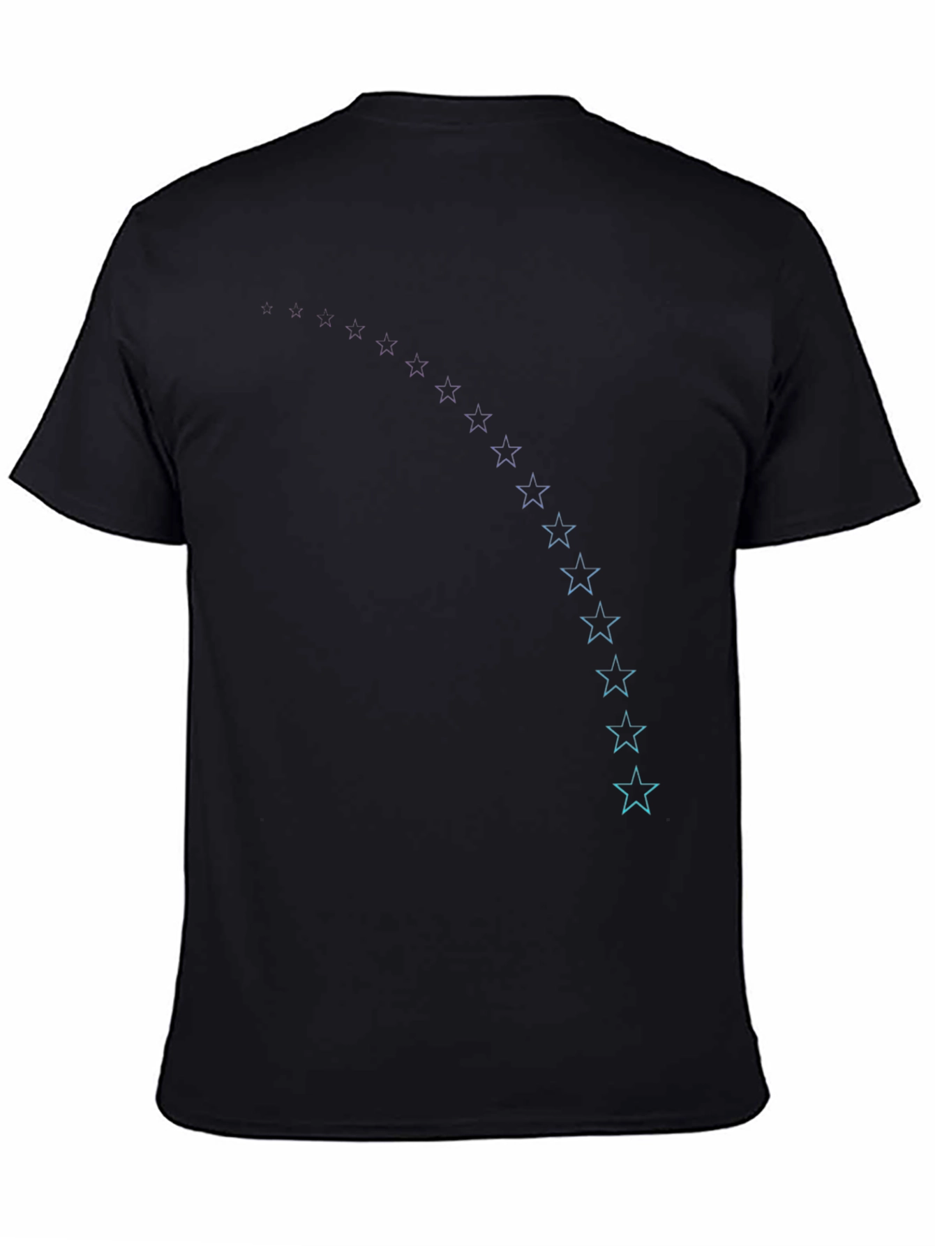 Black T-Shirt with Star Trail Design