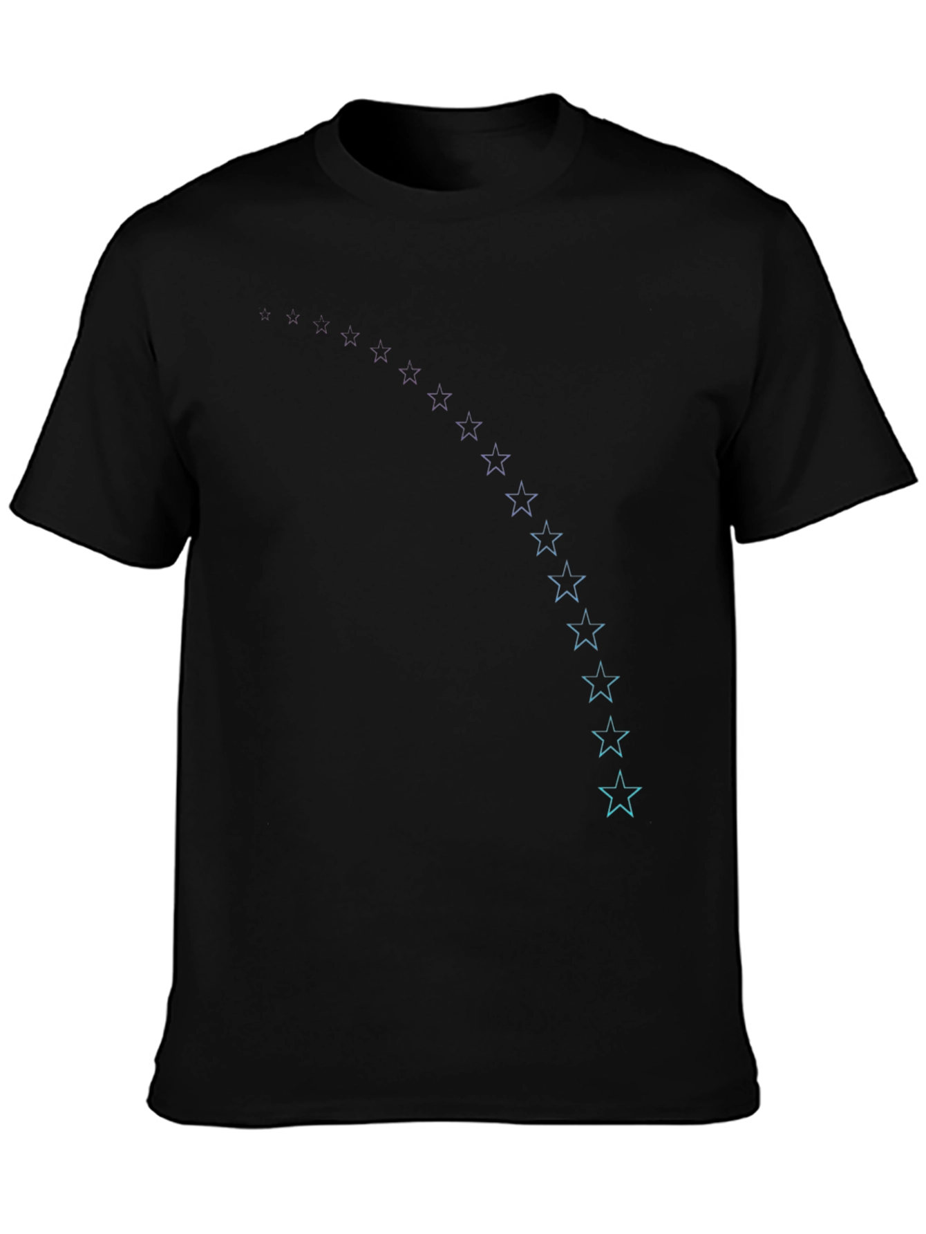 Black T-Shirt with Star Trail Design