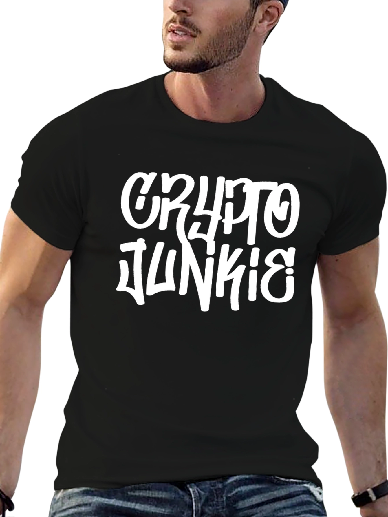 Crypto Junkie Graphic T-Shirt - Black