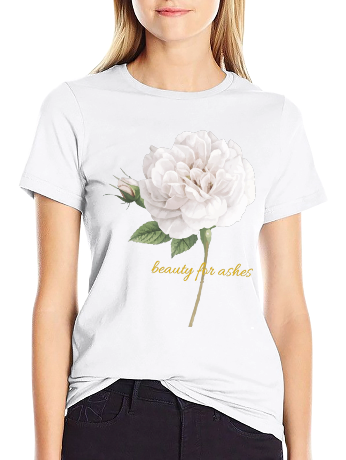 Beauty For Ashes Rose Graphic T-Shirt