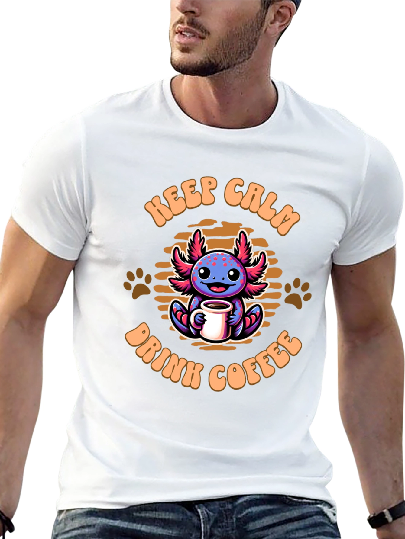 Keep Calm & Drink Coffee Axolotl T-Shirt