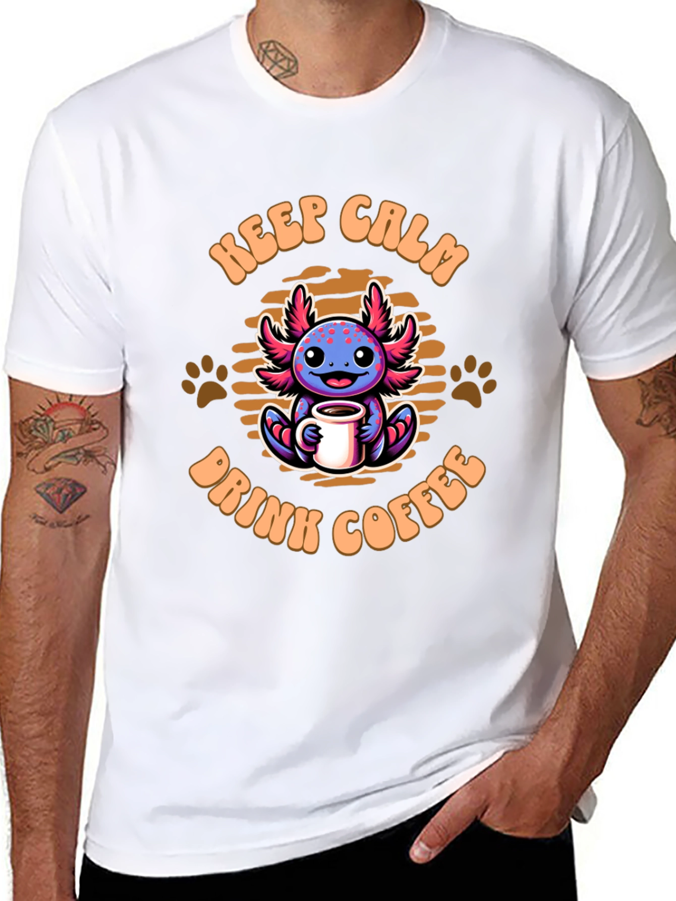 Keep Calm & Drink Coffee Axolotl T-Shirt