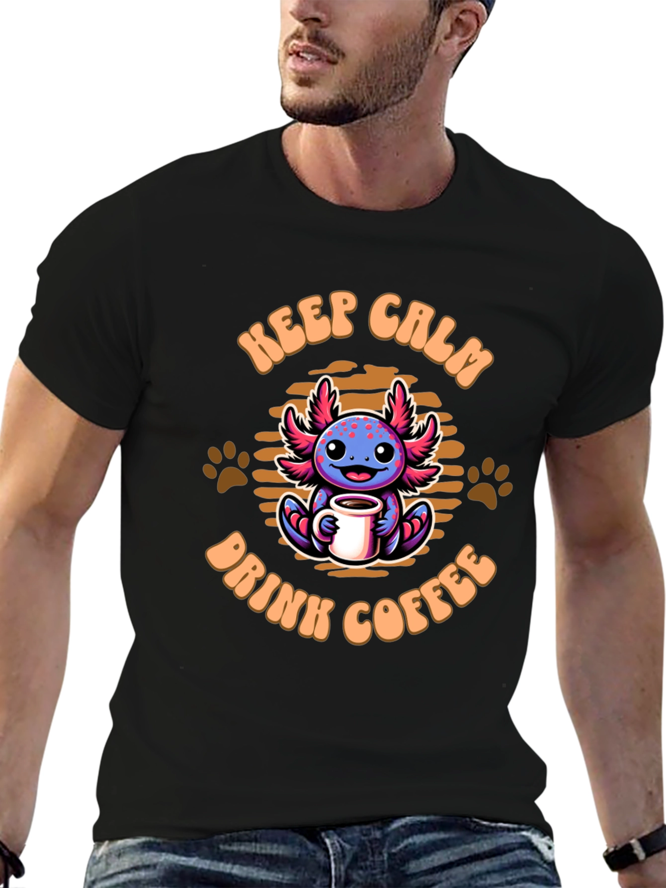 Keep Calm & Drink Coffee Axolotl T-Shirt