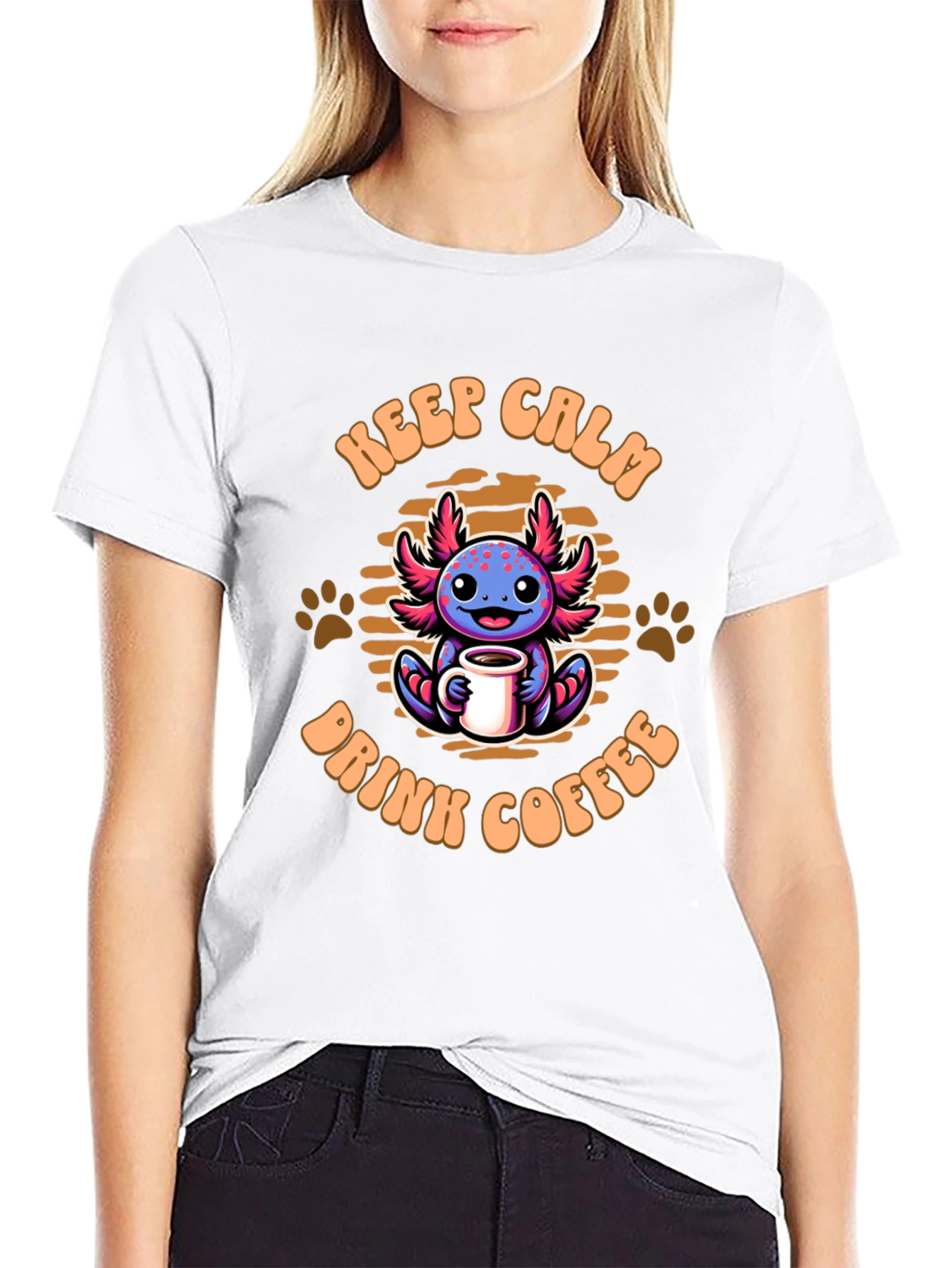 Keep Calm & Drink Coffee Axolotl T-Shirt