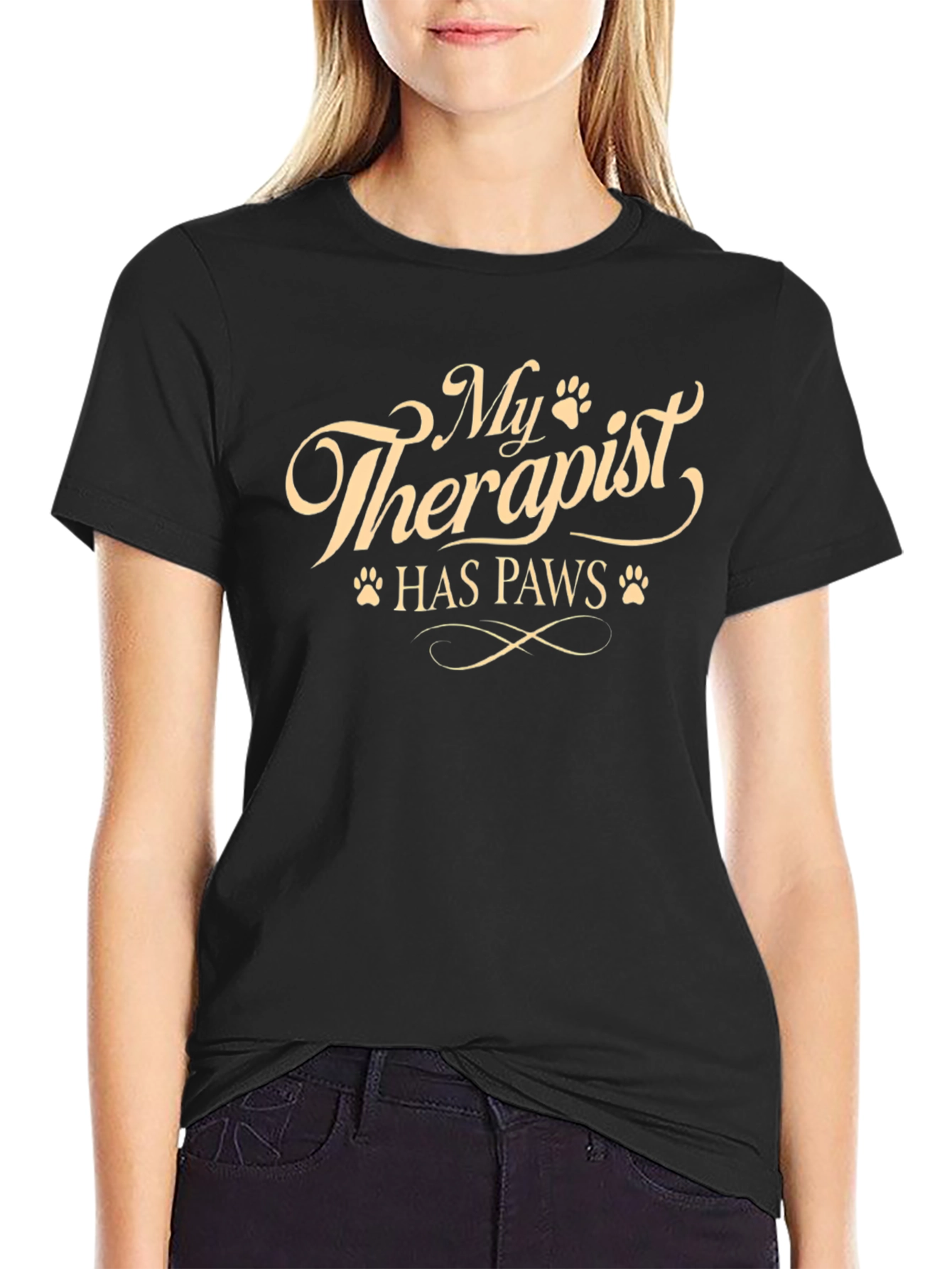 My Therapist Has Paws Novelty T-Shirt