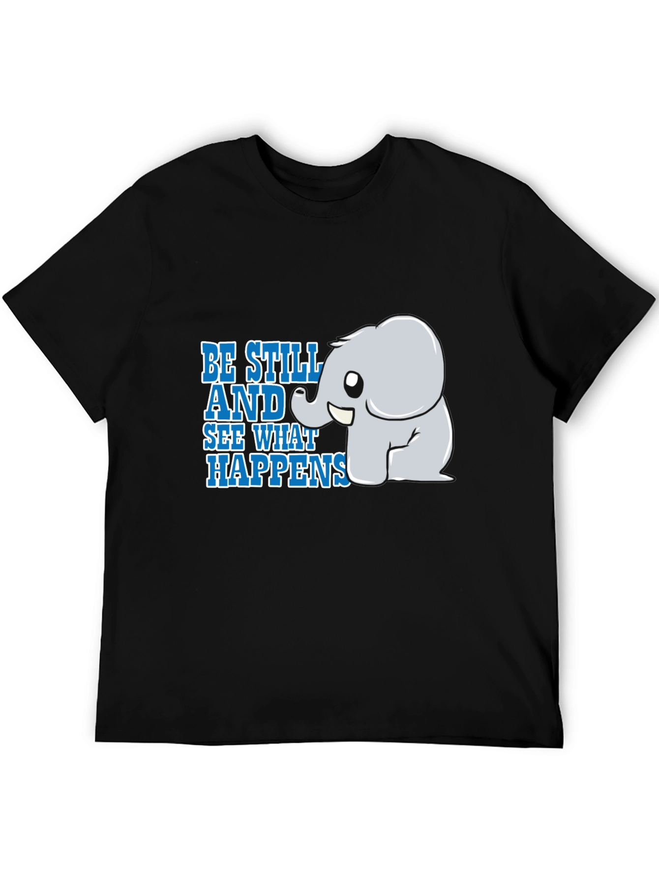 Be Still Elephant Black T-Shirt