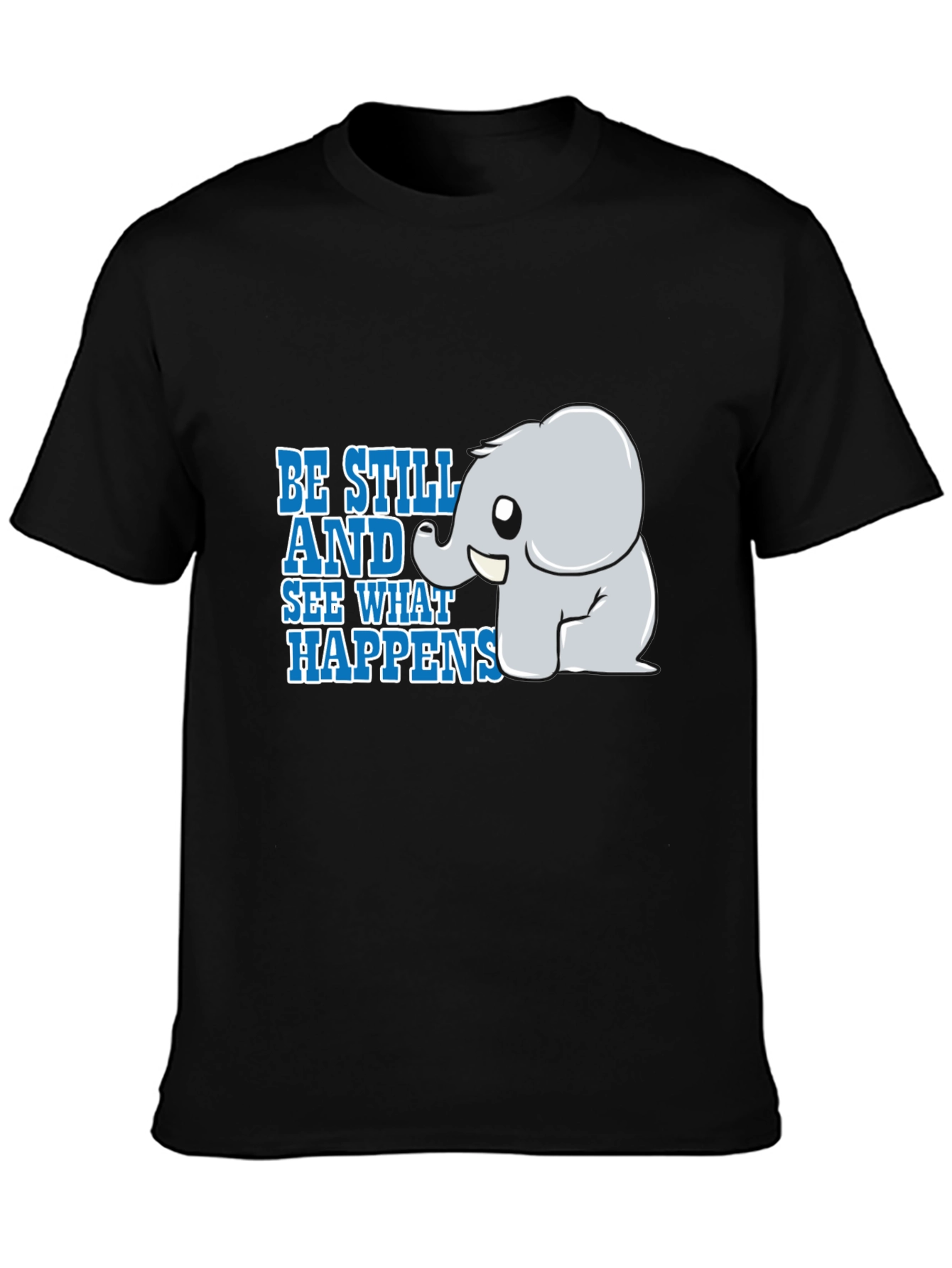 Be Still Elephant Black T-Shirt