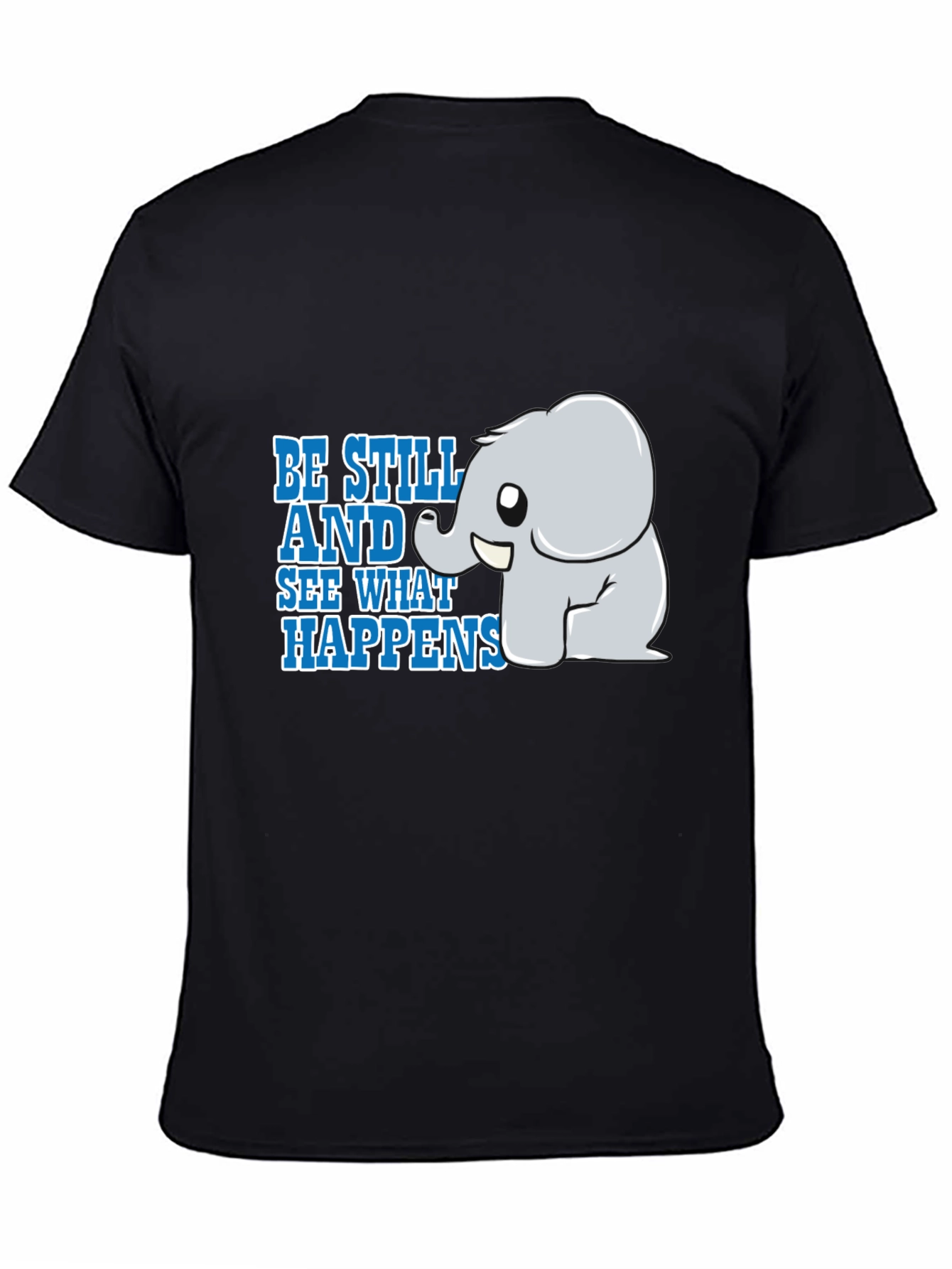 Be Still Elephant Black T-Shirt
