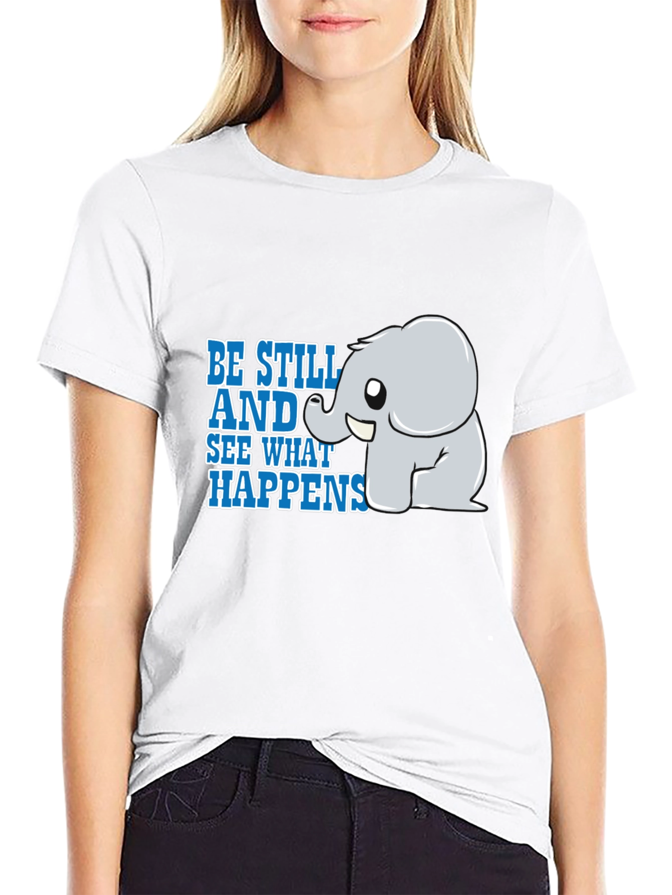 Be Still Elephant Black T-Shirt