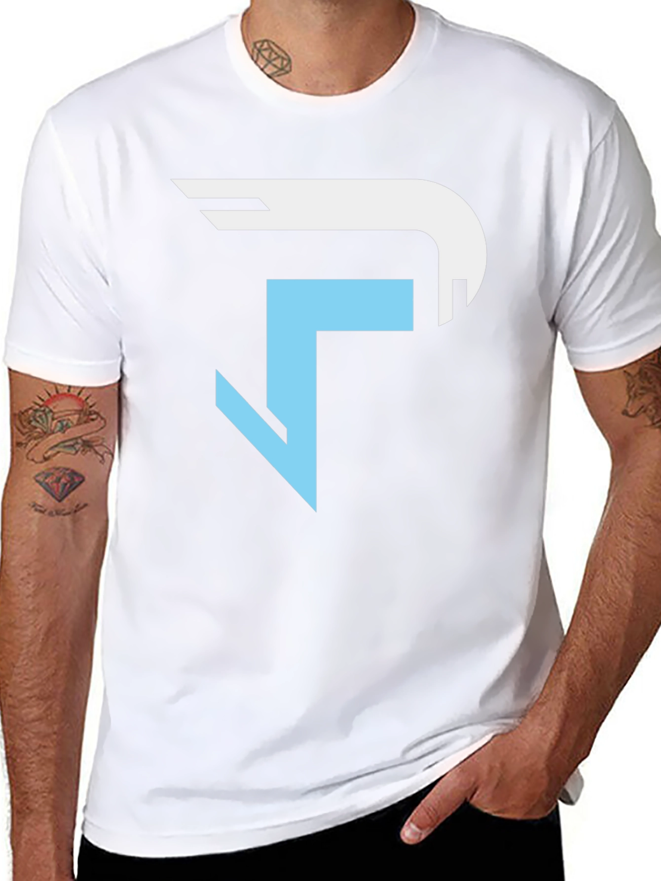 Stylish Black T-Shirt with Abstract Logo