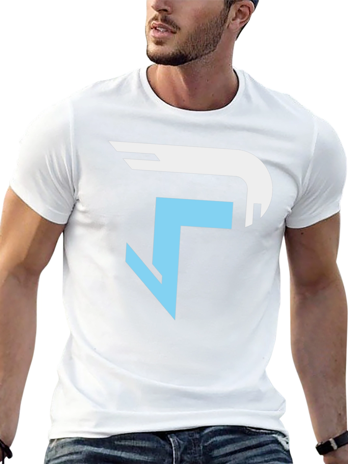 Stylish Black T-Shirt with Abstract Logo