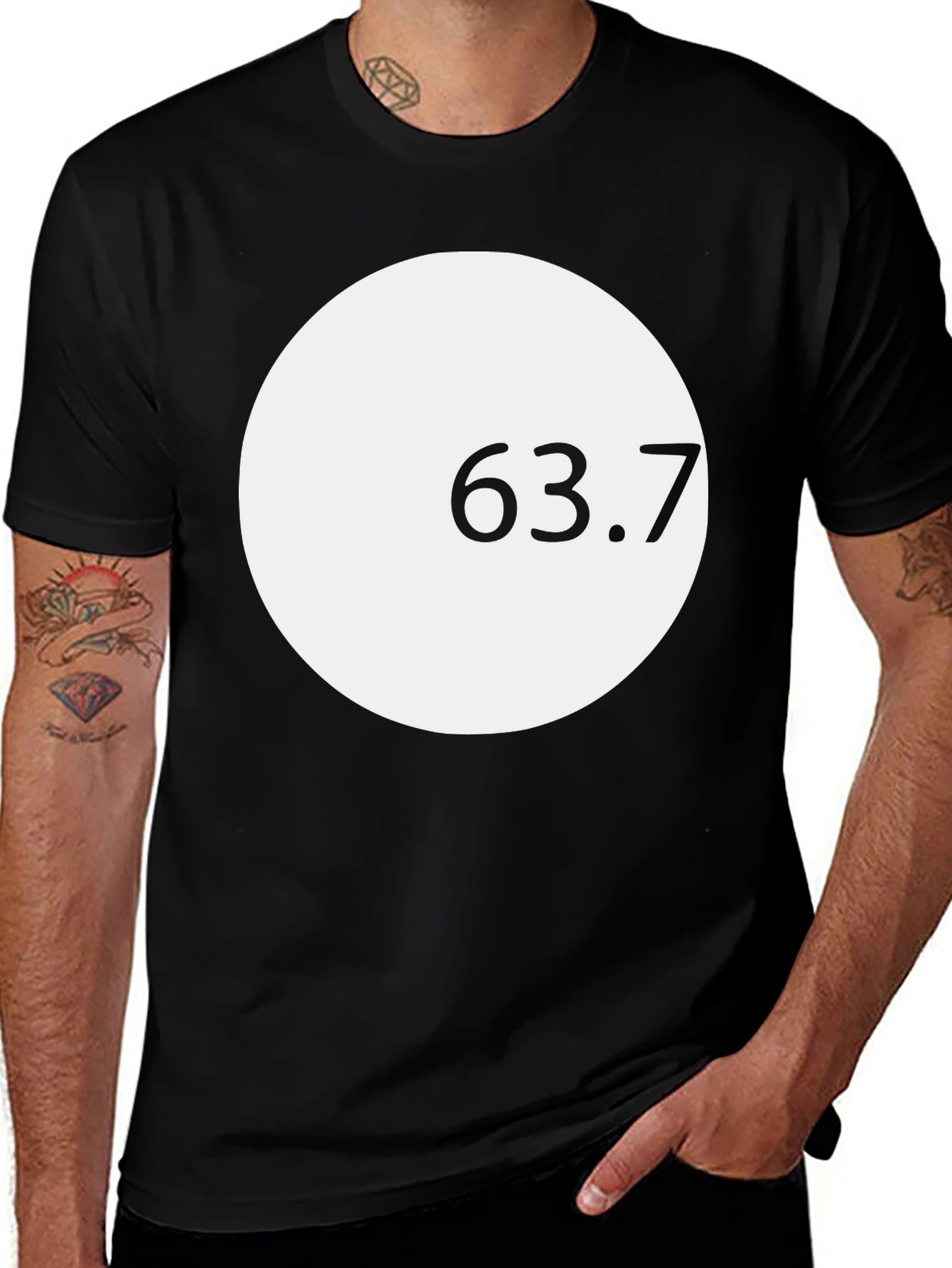 Modern Graphic Tee - White Circle Design