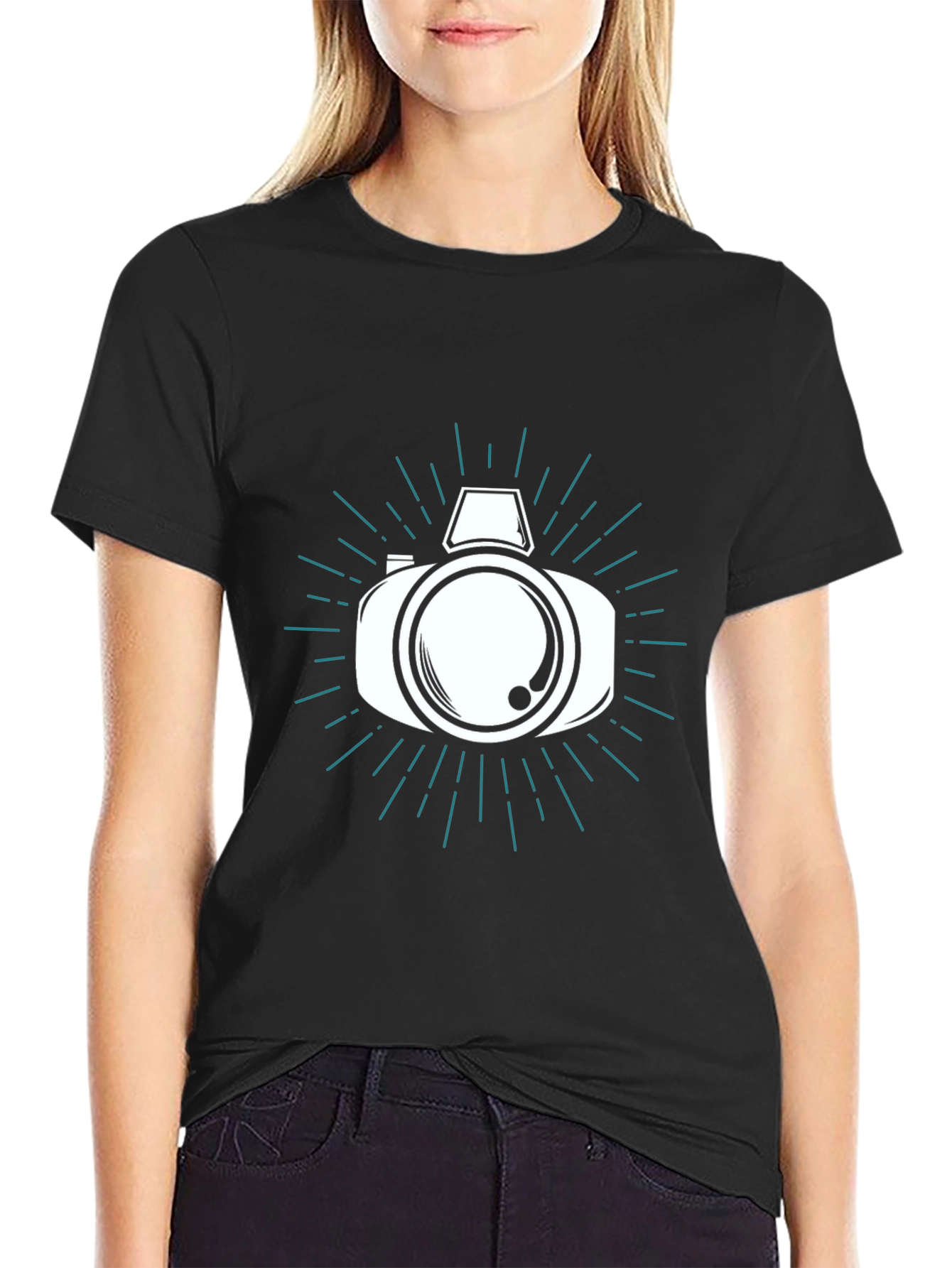 Camera Graphic Tee - Black Stylish Mens Shirt