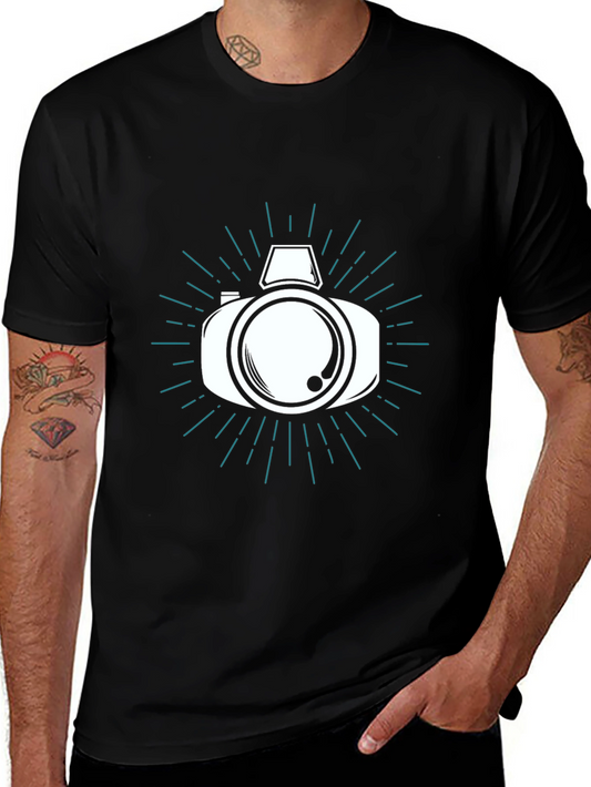 Camera Graphic Tee - Black Stylish Mens Shirt