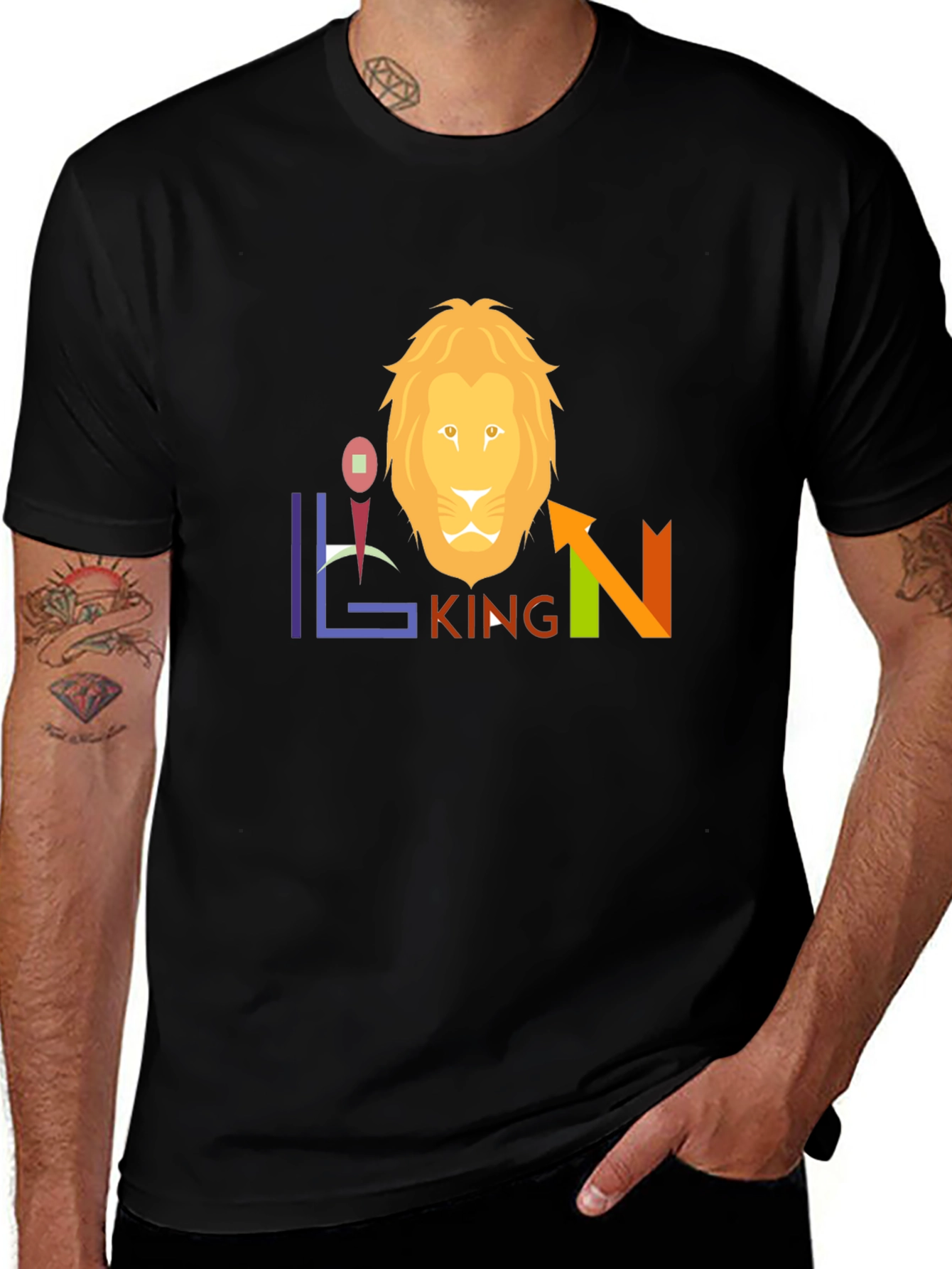 Lion King Graphic Tee - Black Cotton Blend
