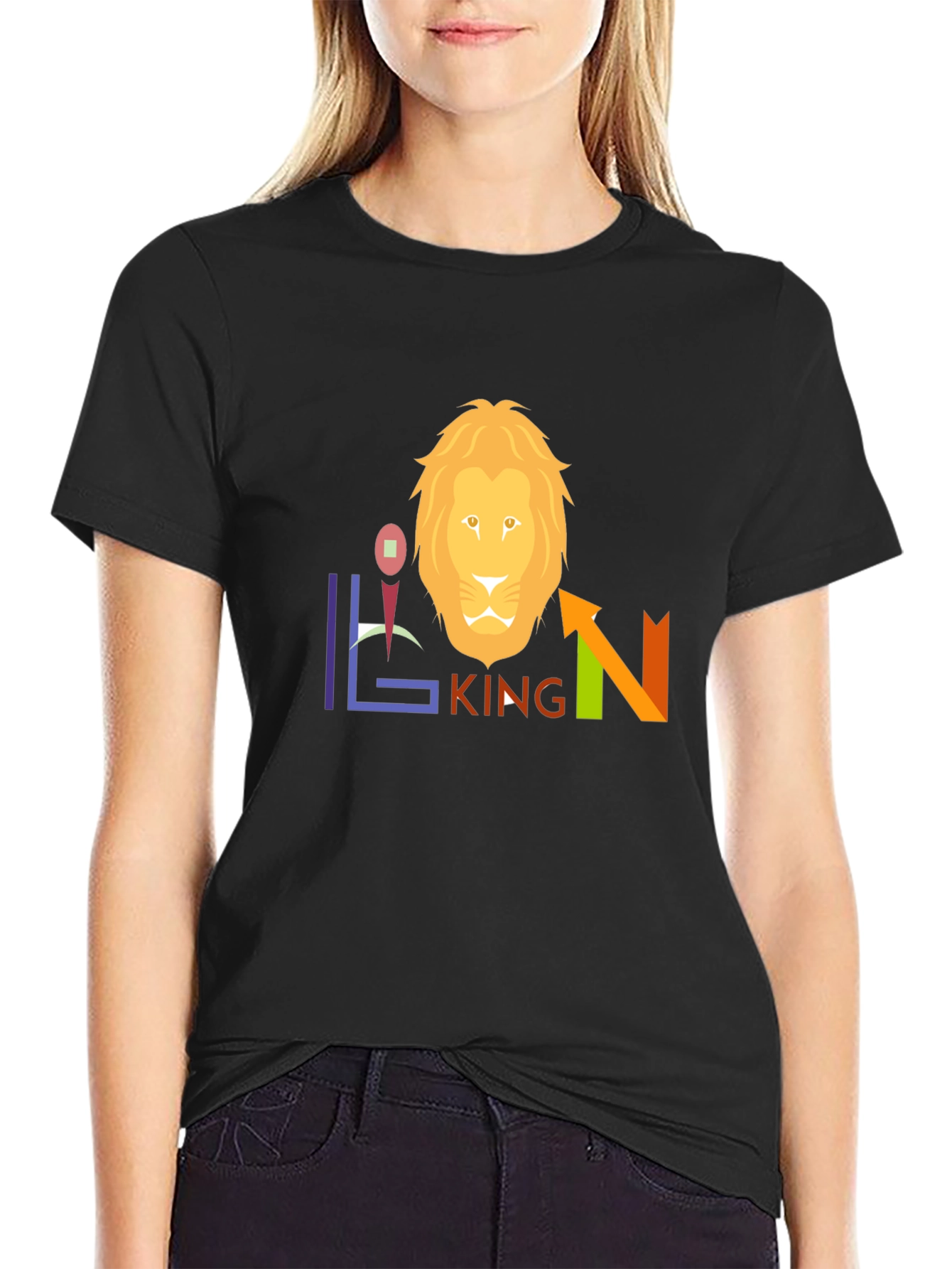Lion King Graphic Tee - Black Cotton Blend