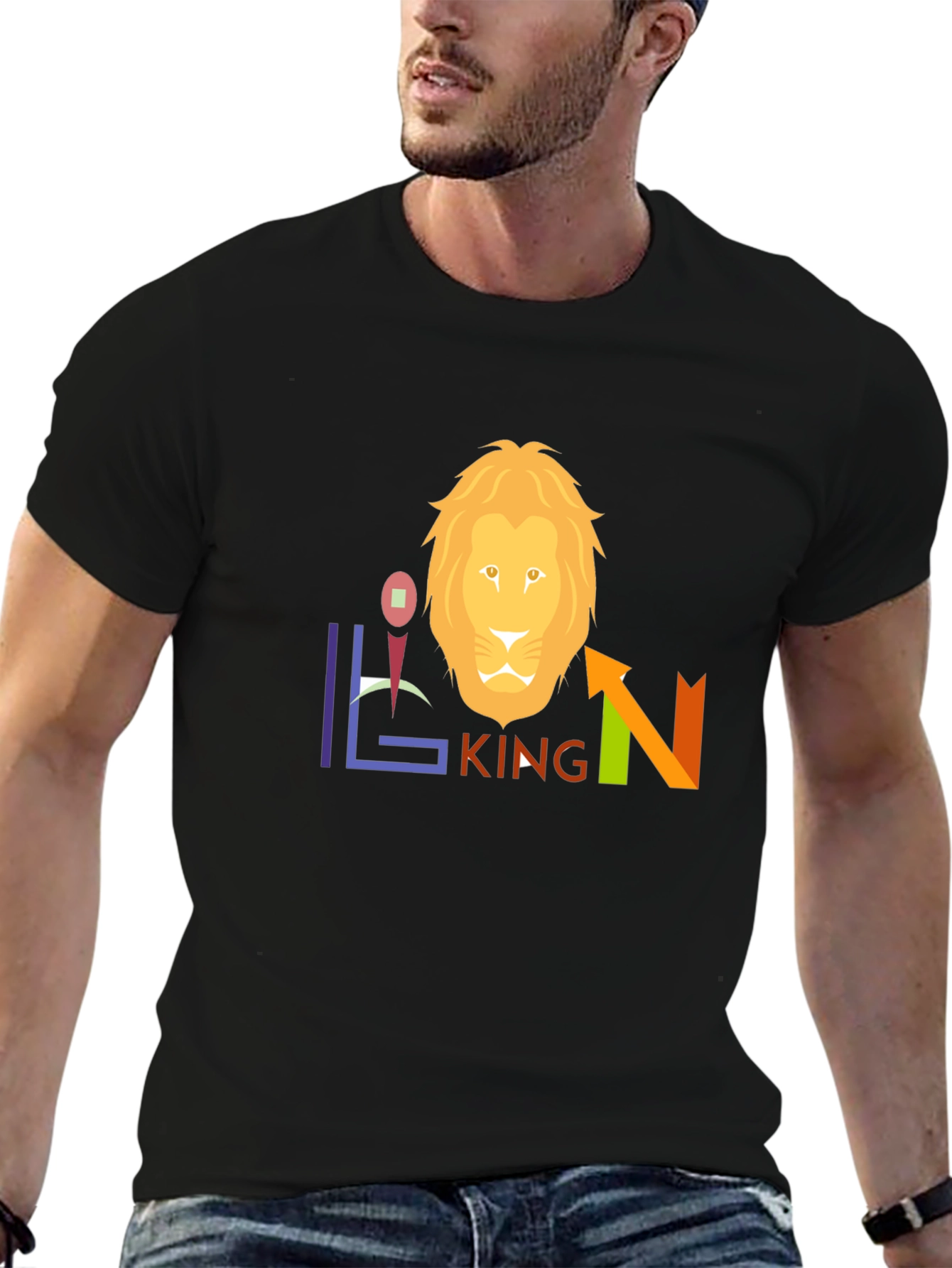 Lion King Graphic Tee - Black Cotton Blend