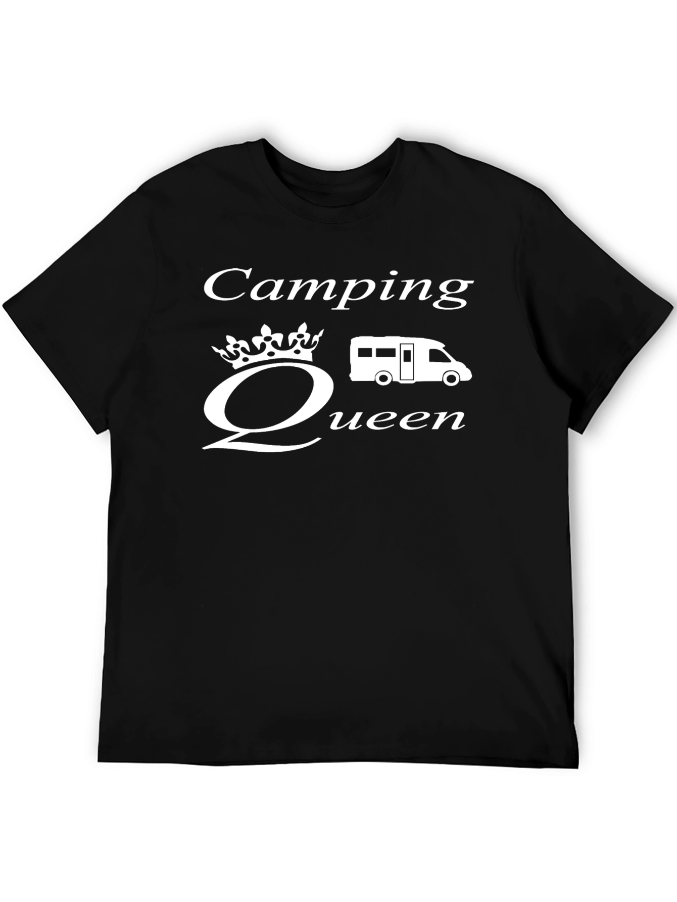 Camping Queen Graphic T-Shirt - Black