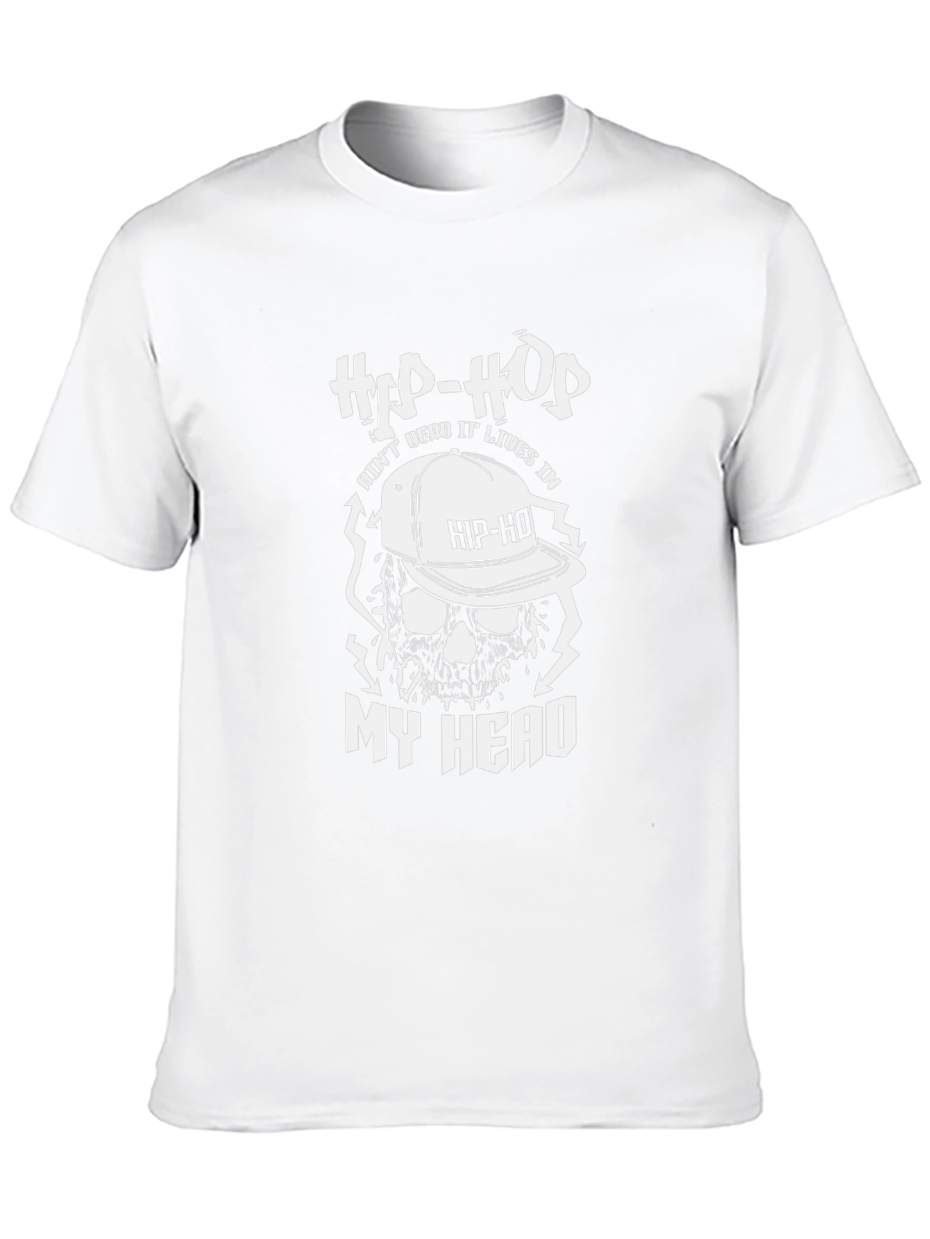 Hip-Hop Skull Graphic T-Shirt - Classic Black Tee