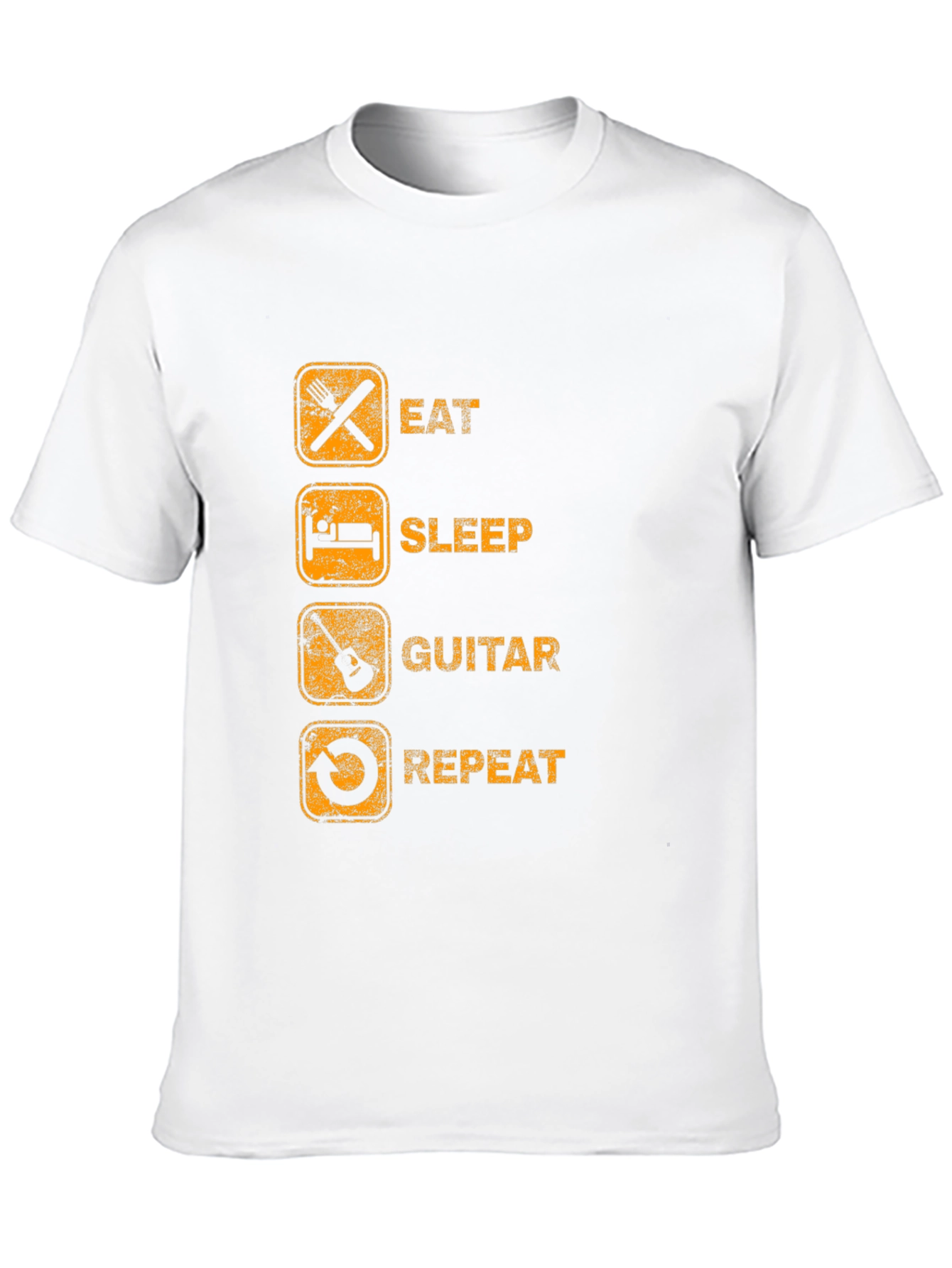 Eat Sleep Guitar Repeat Black Graphic Tee