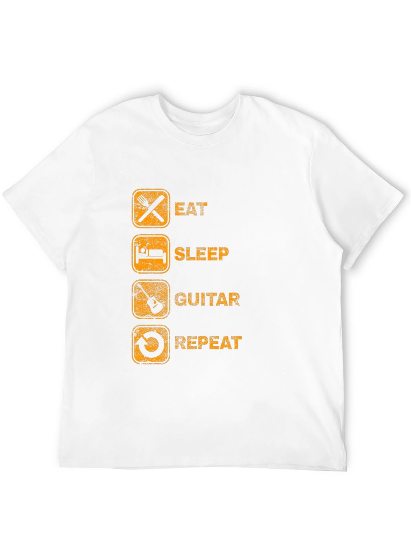 Eat Sleep Guitar Repeat Black Graphic Tee