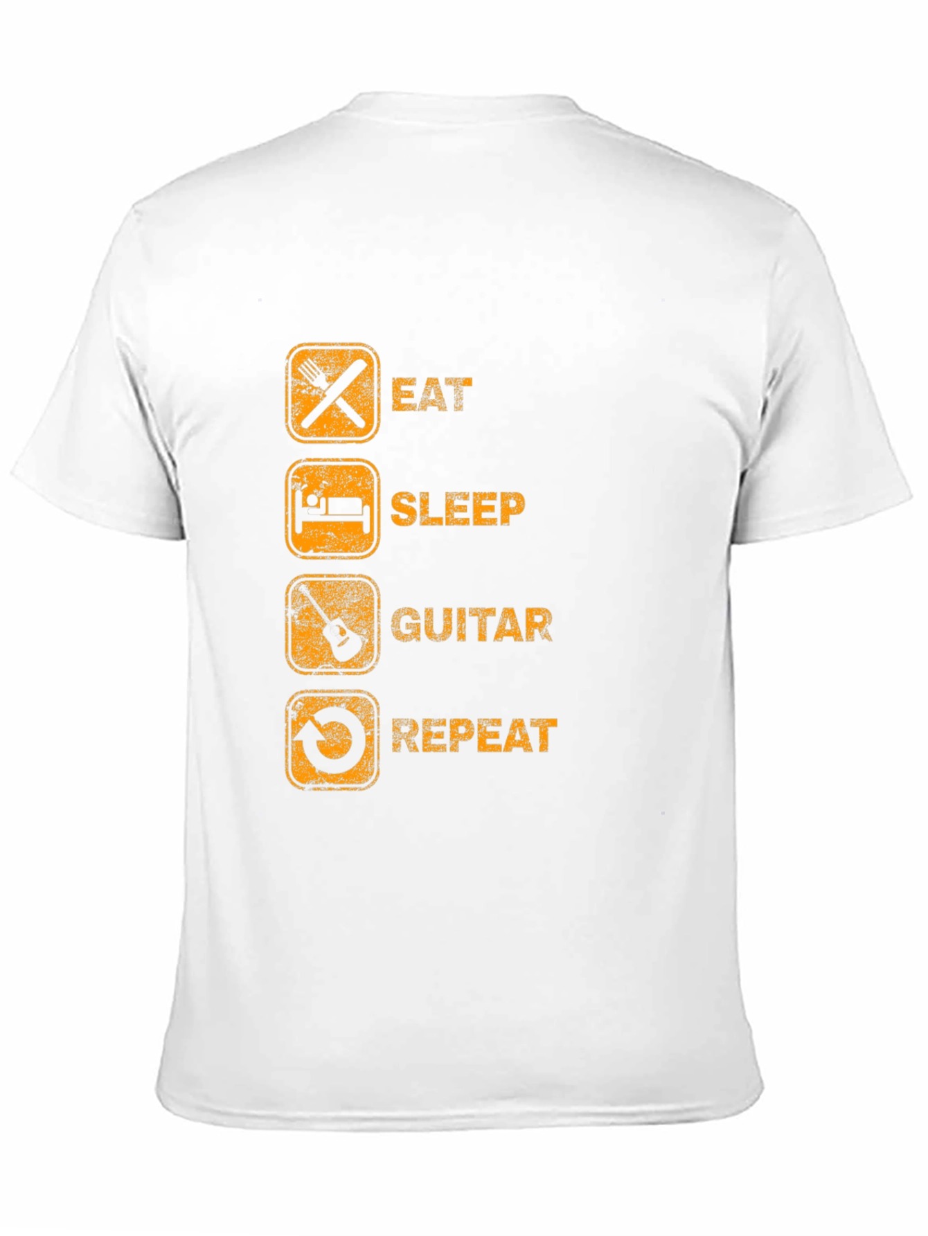 Eat Sleep Guitar Repeat Black Graphic Tee