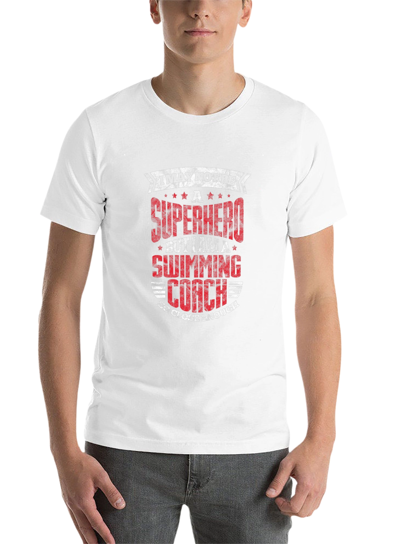 Superhero Swimming Coach Black T-Shirt