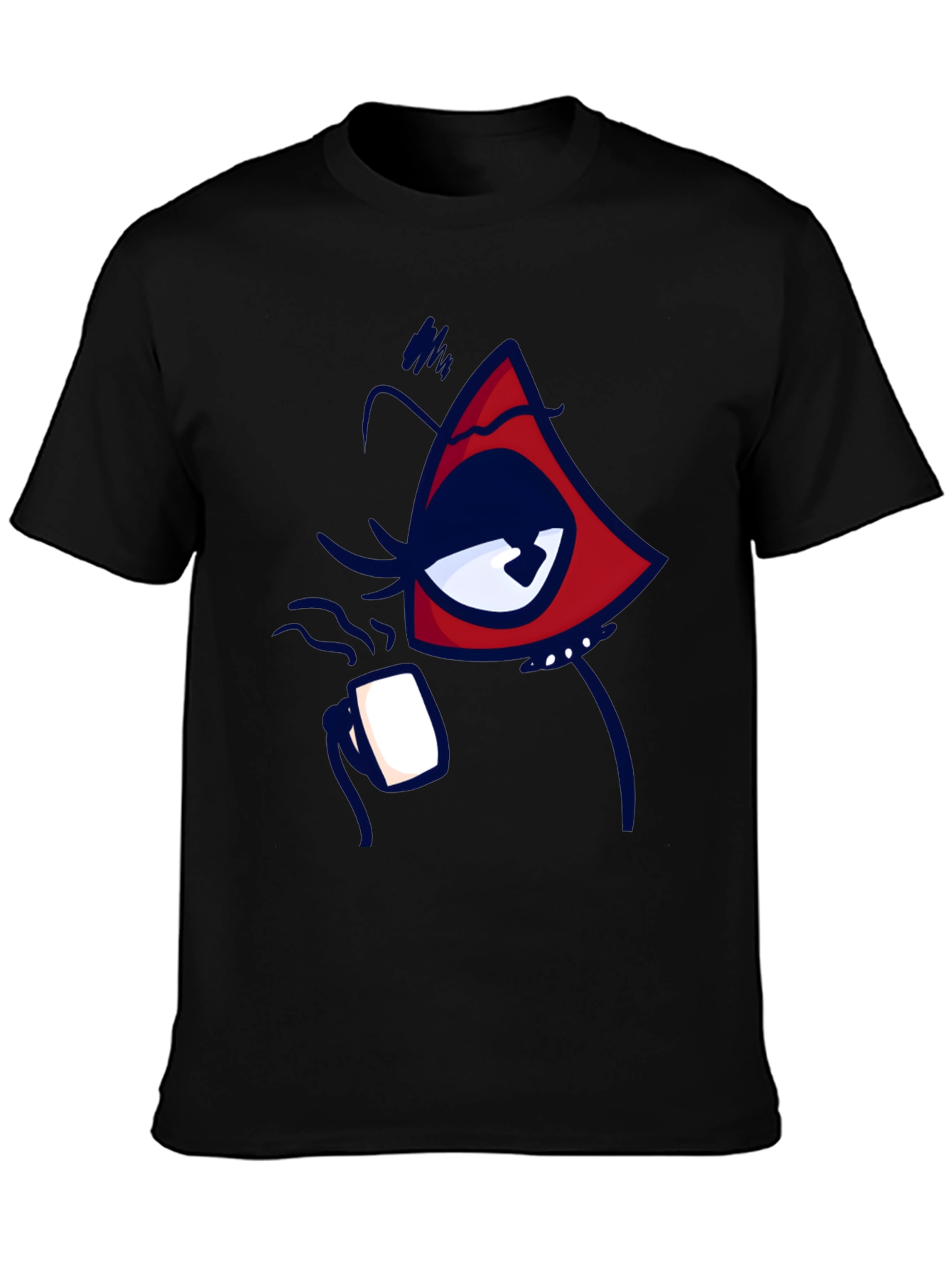 Eye Catching Graphic Tee - Black Cotton Blend