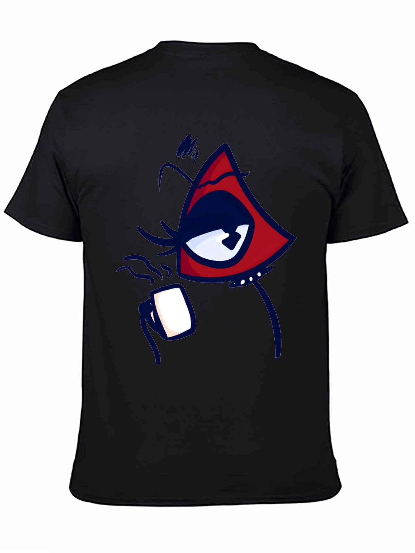 Eye Catching Graphic Tee - Black Cotton Blend