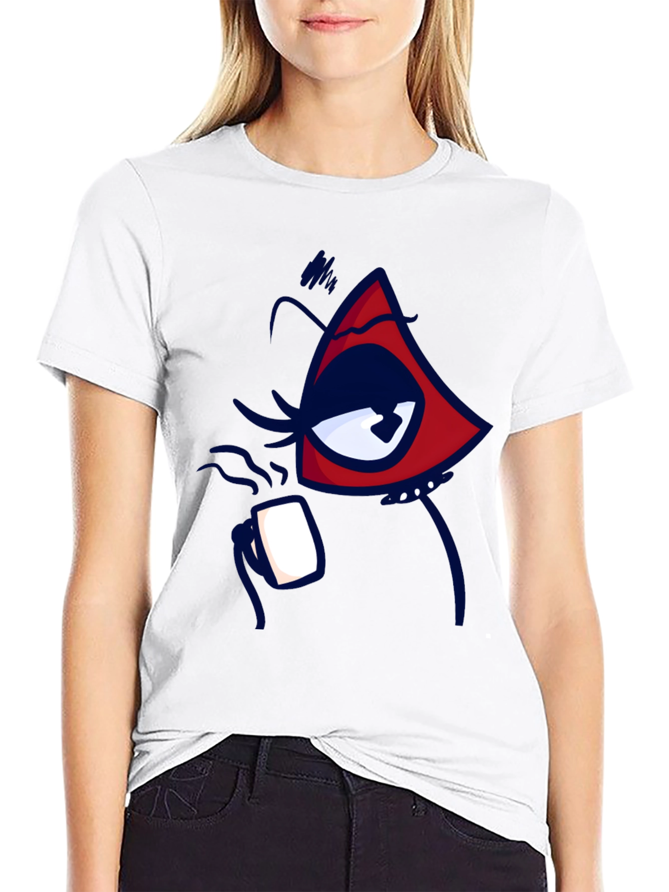 Eye Catching Graphic Tee - Black Cotton Blend
