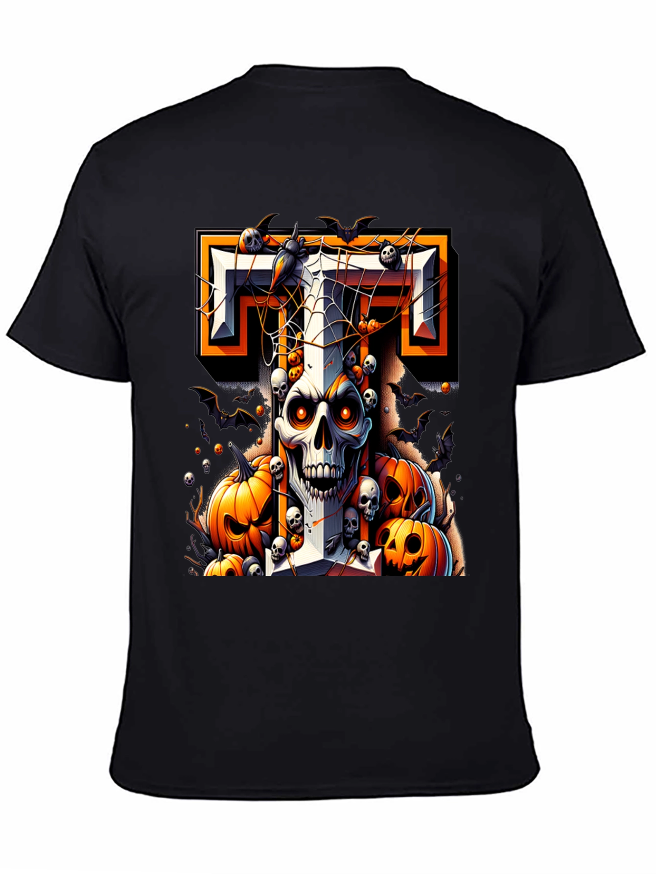 Halloween Skull & Pumpkins Graphic Tee