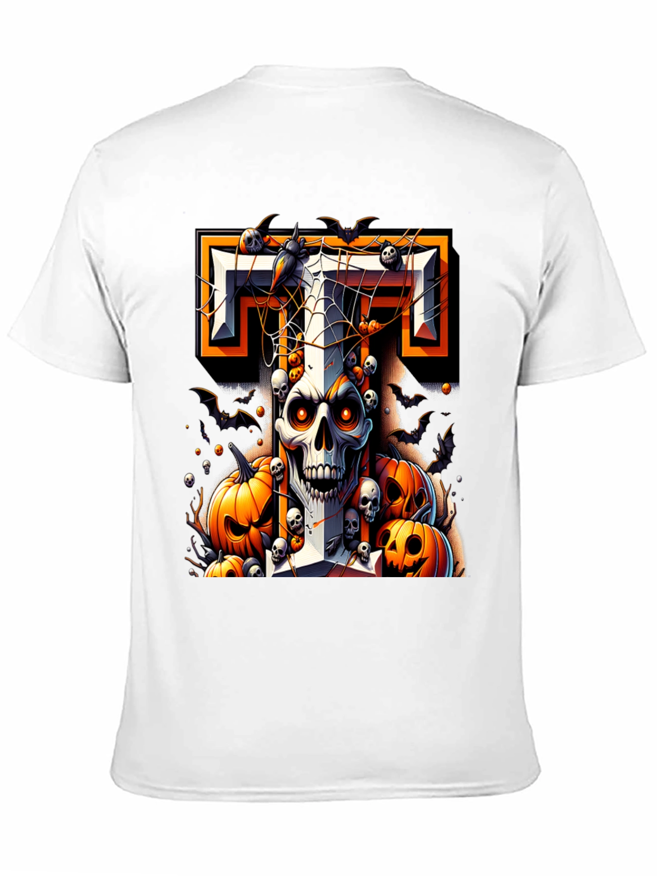 Halloween Skull & Pumpkins Graphic Tee