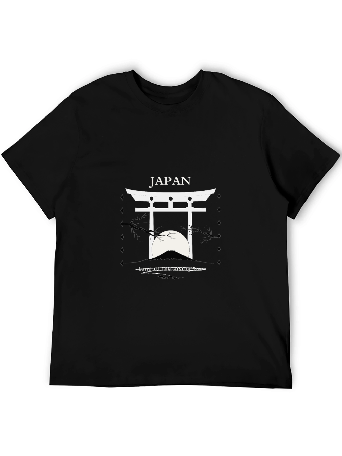 Japan Torii Gate T-Shirt Black Cotton Graphic Tee
