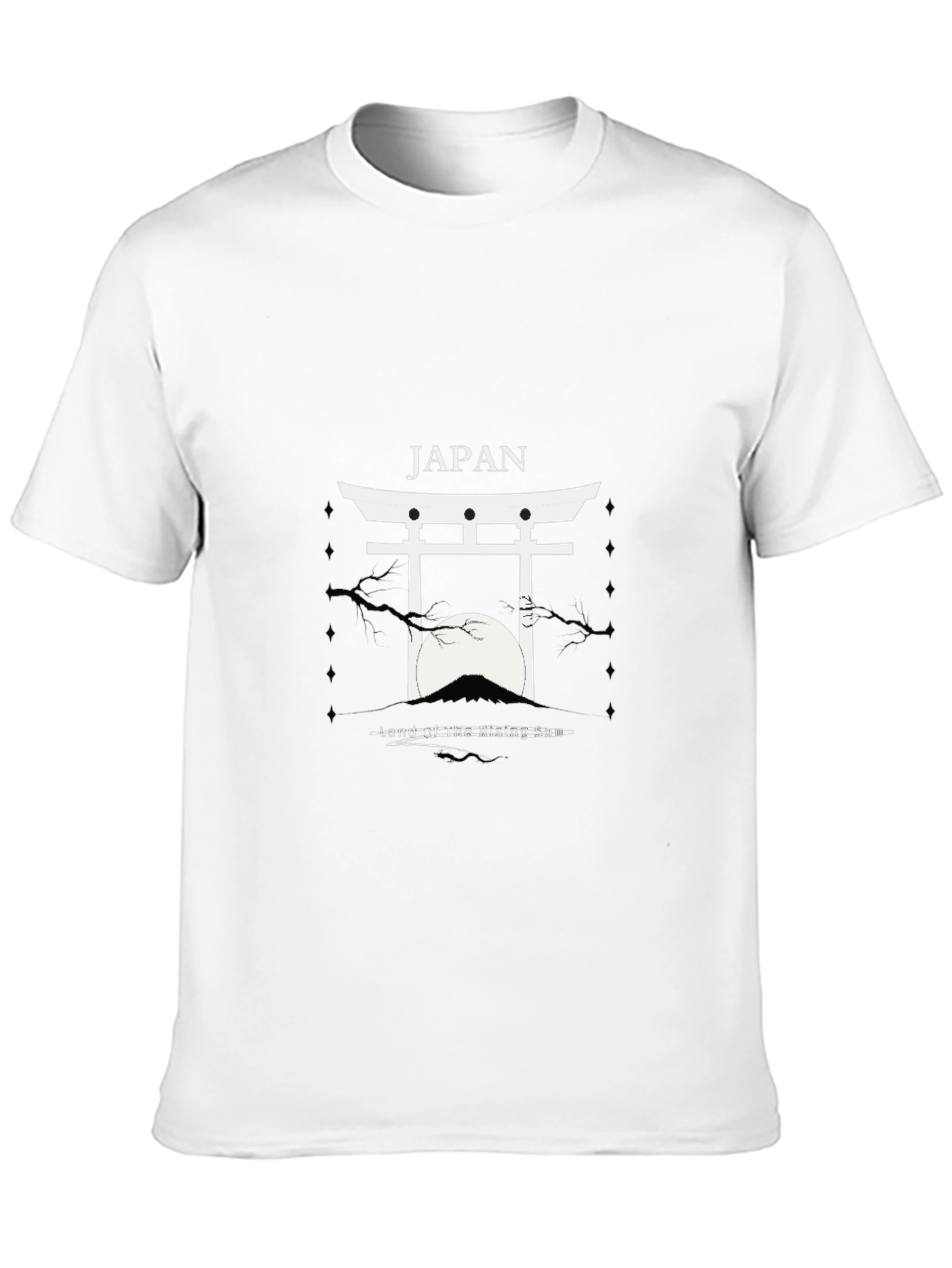 Japan Torii Gate T-Shirt Black Cotton Graphic Tee