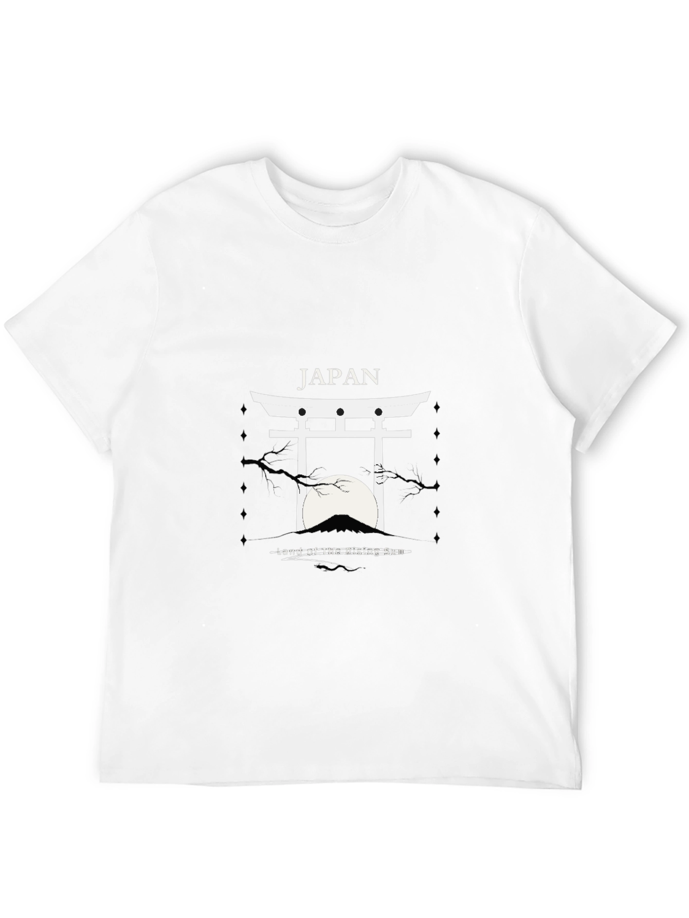 Japan Torii Gate T-Shirt Black Cotton Graphic Tee