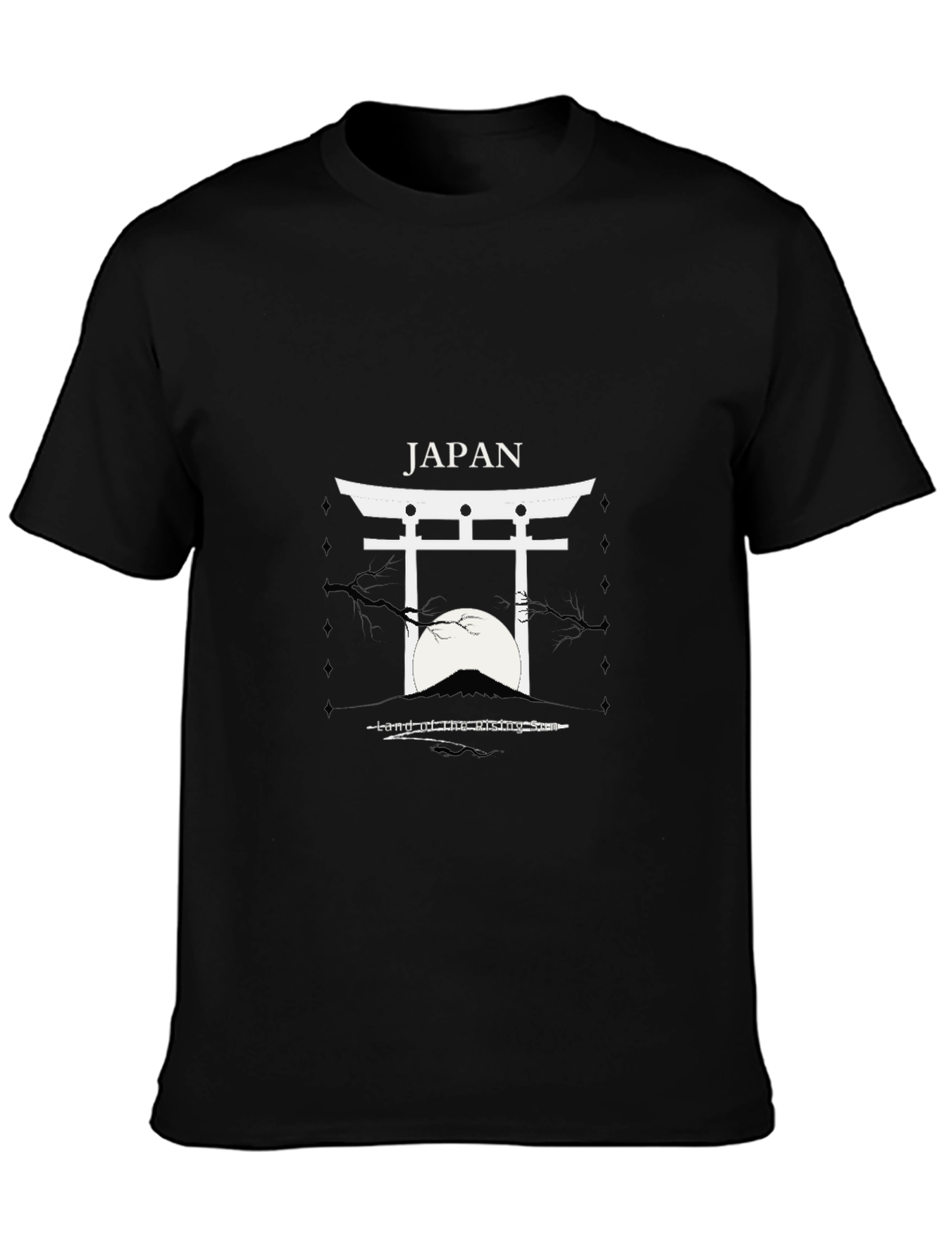 Japan Torii Gate T-Shirt Black Cotton Graphic Tee