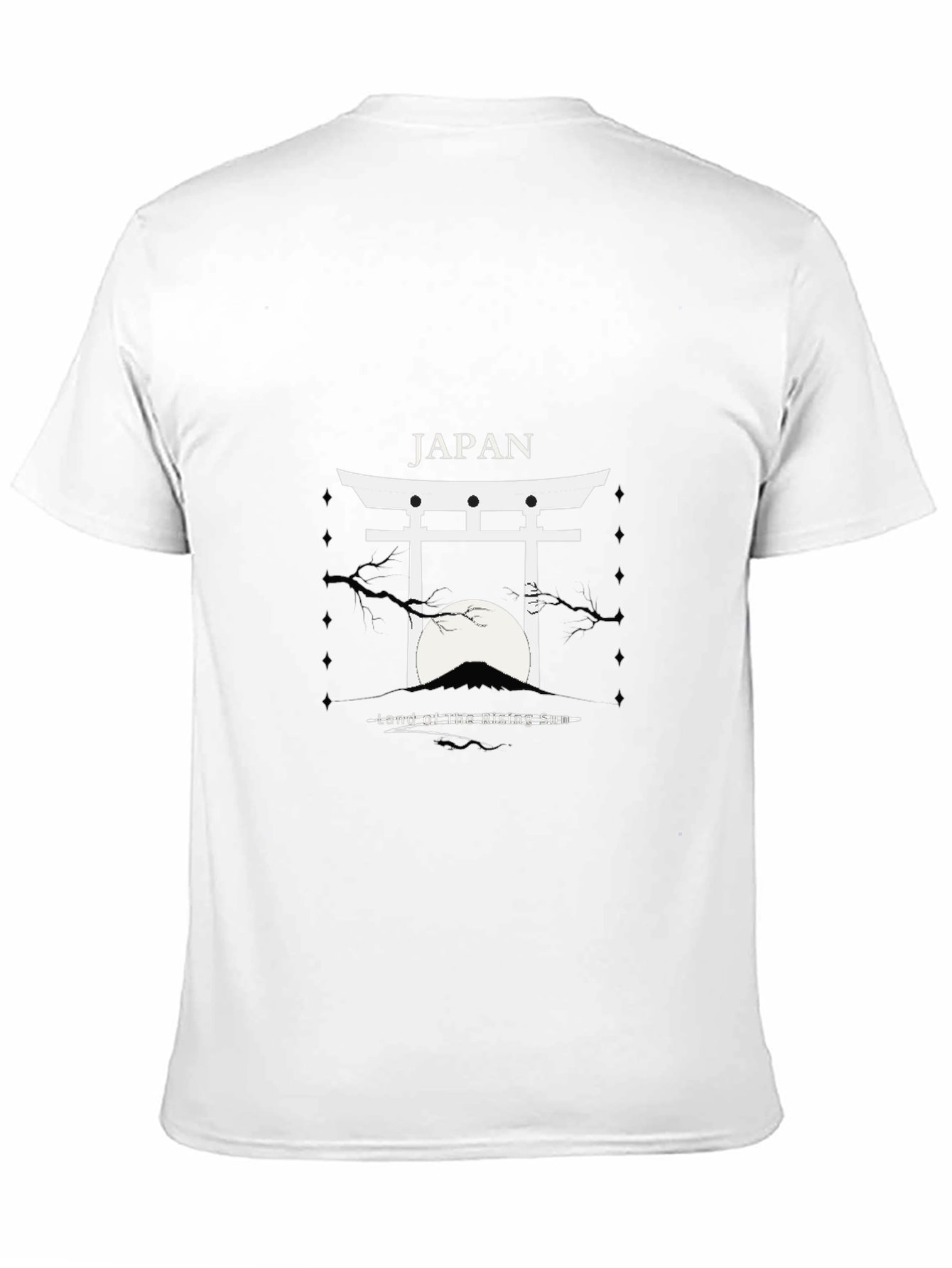 Japan Torii Gate T-Shirt Black Cotton Graphic Tee
